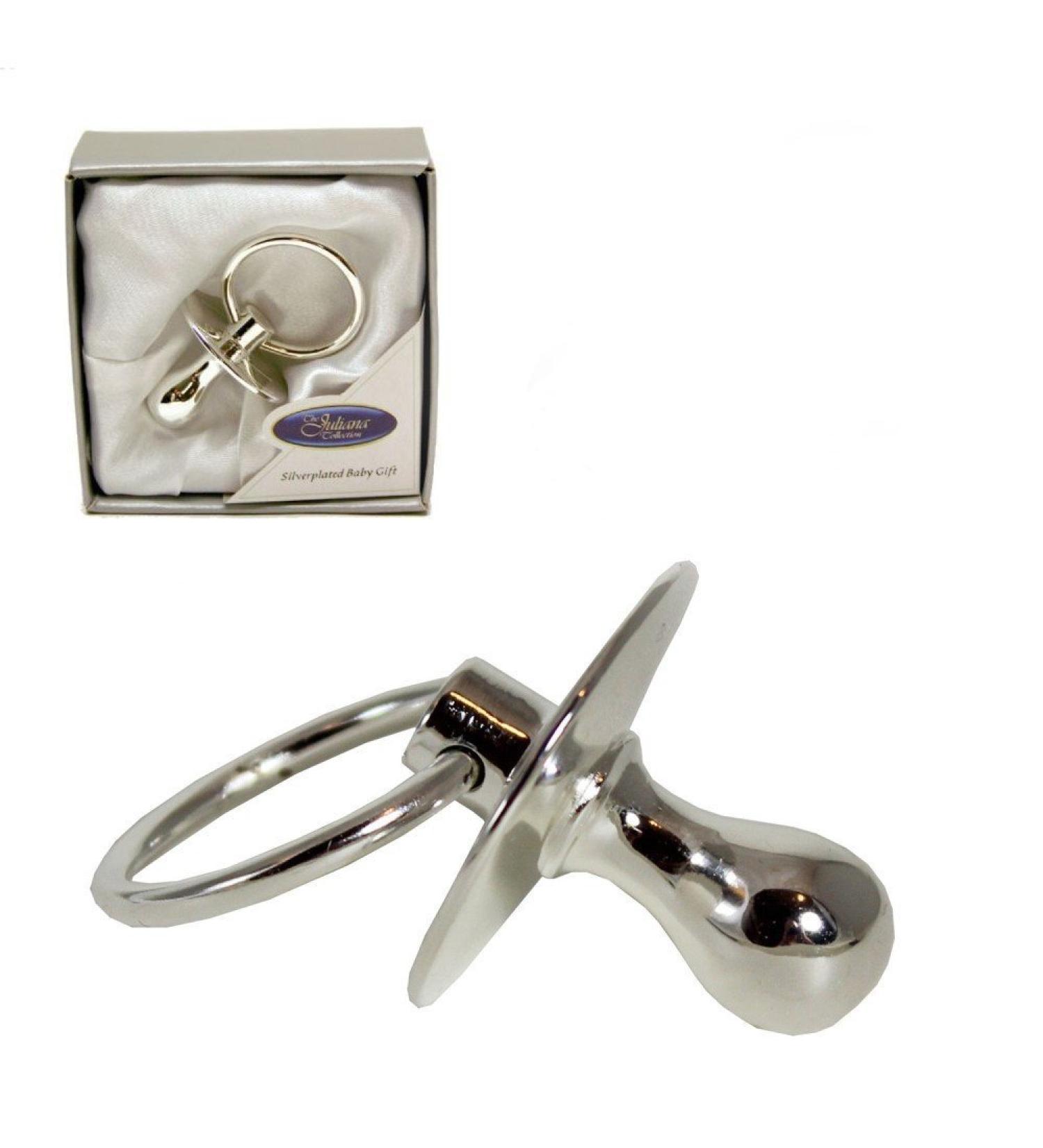 SILVER PLATED DUMMY NEW BABY GIFT PRESENTED IN GIFT BOX