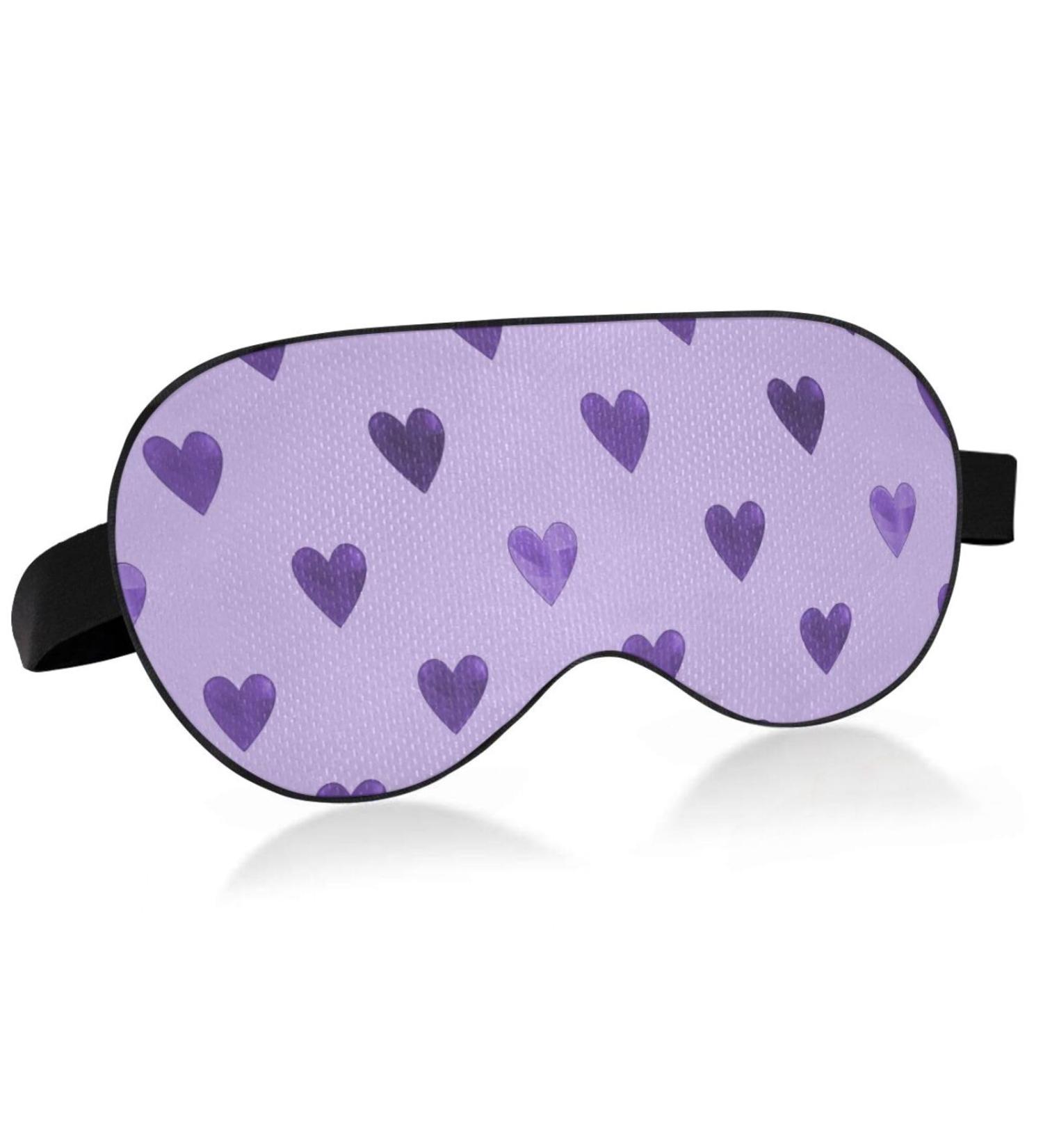 Haskirky Light Blocking Eye Mask - Adjustable Breathable Adult Men and Women Travel Eye Mask - Perfect for Business Trips, Yoga, Meditation - Deep Sleep Comfort (Purple Heart) - Buy Online on SooperMarket.com