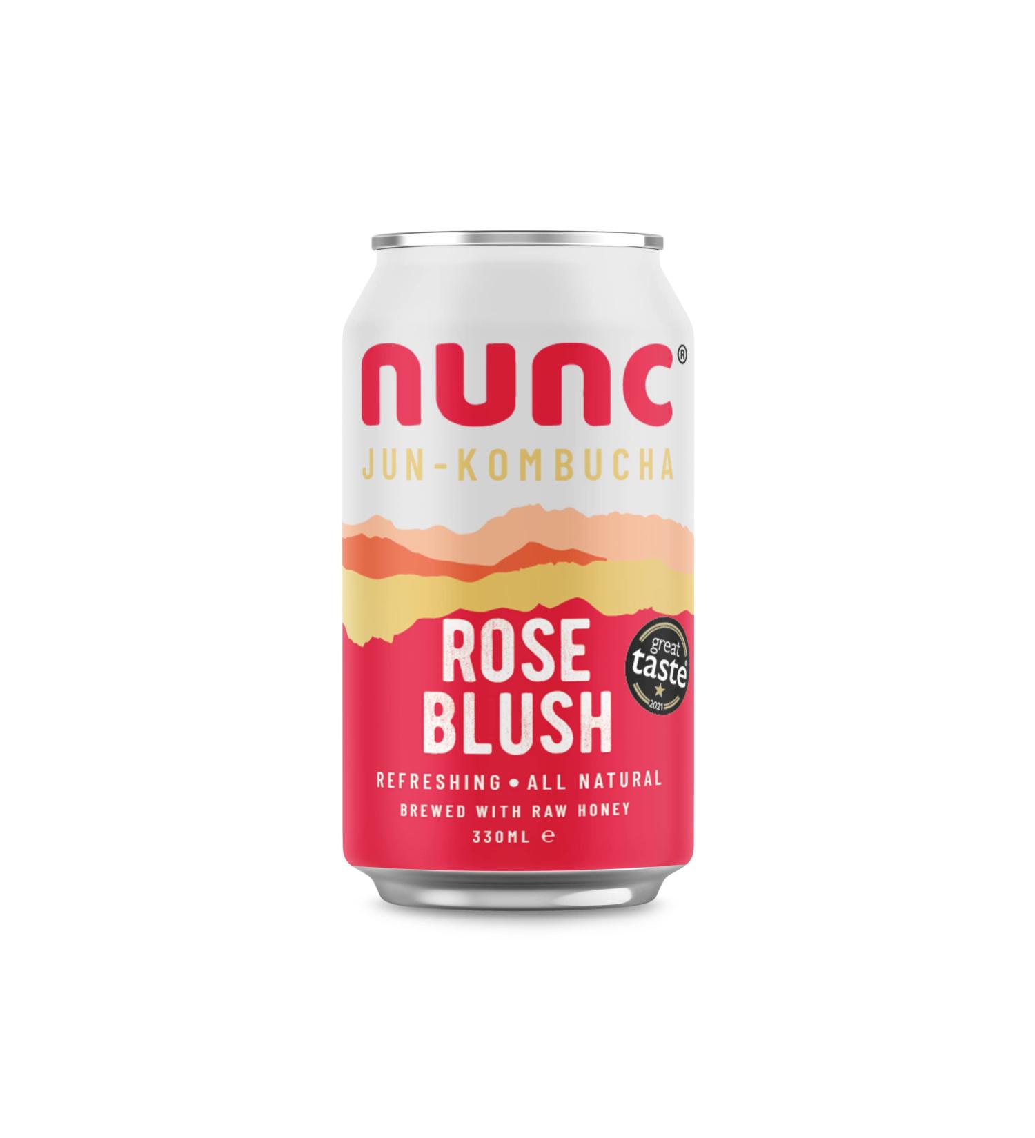 Nunc Jun-Kombucha Rose Blush 12x330ml - Premium Floral Kombucha Drink for Gut Health - Natural Energy, Gluten Free - Buy Online on SooperMarket.com