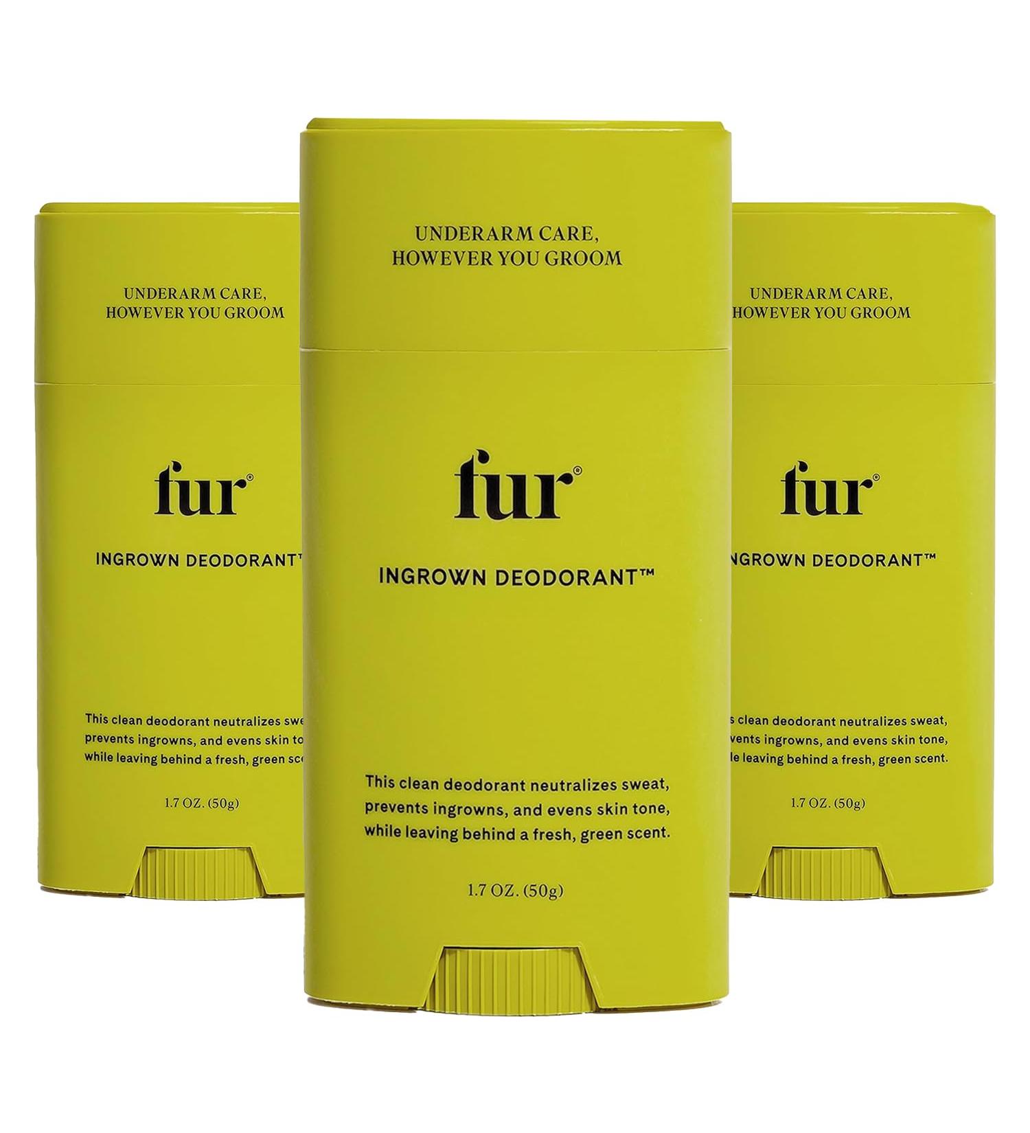 Fur Ingrown Deodorant Bundle- Powerful Water-Based Formula that Targets Ingrown Hairs Skin Discoloration and Body Odor Refreshing Natural Scent Easy Application No Artificial Scents - 3 x 1.7 .oz - Buy Online on SooperMarket.com