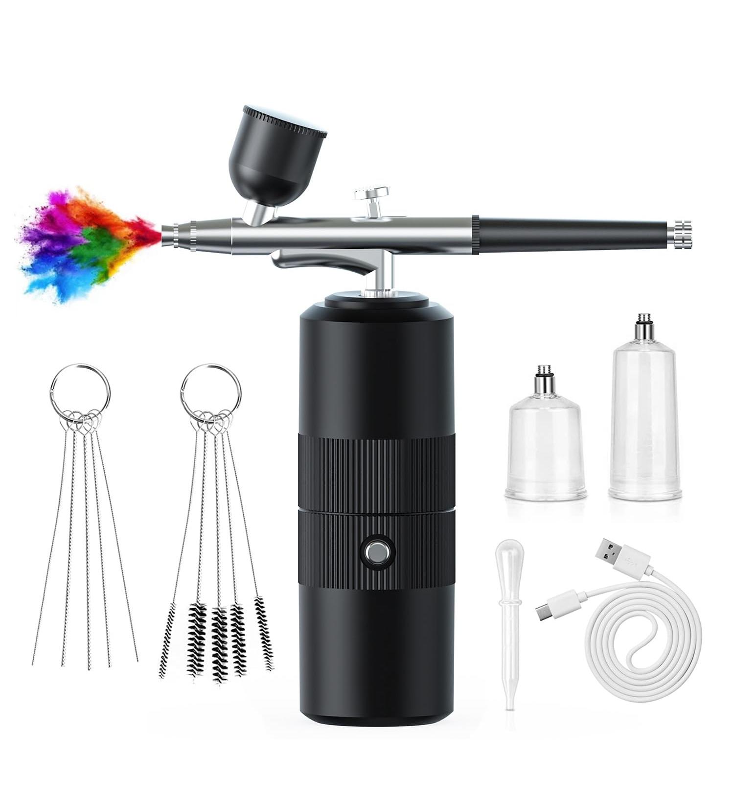 Desikixudy 1 Set Oxygen Injector Protable Airbrush for Nails Art Paint Air Compressor Nano Fog Mist Spray Manicure DIY Cake Sprayer - Buy Online on SooperMarket.com
