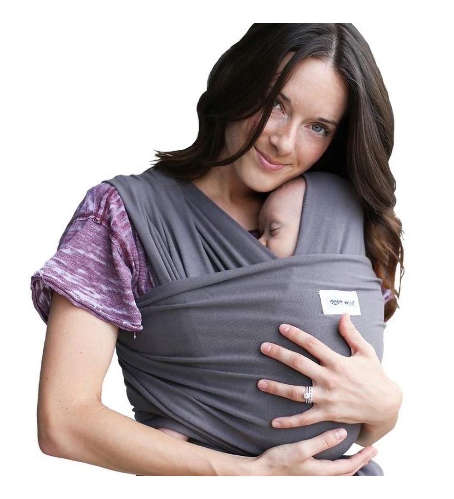 Sleepy Wrap Baby Carrier - Ergonomic Hands-Free Stretchy Wrap for Newborns to Toddlers - Lightweight Sling for Babies 7-35 lbs (Dark Grey) - Buy Online on SooperMarket.com