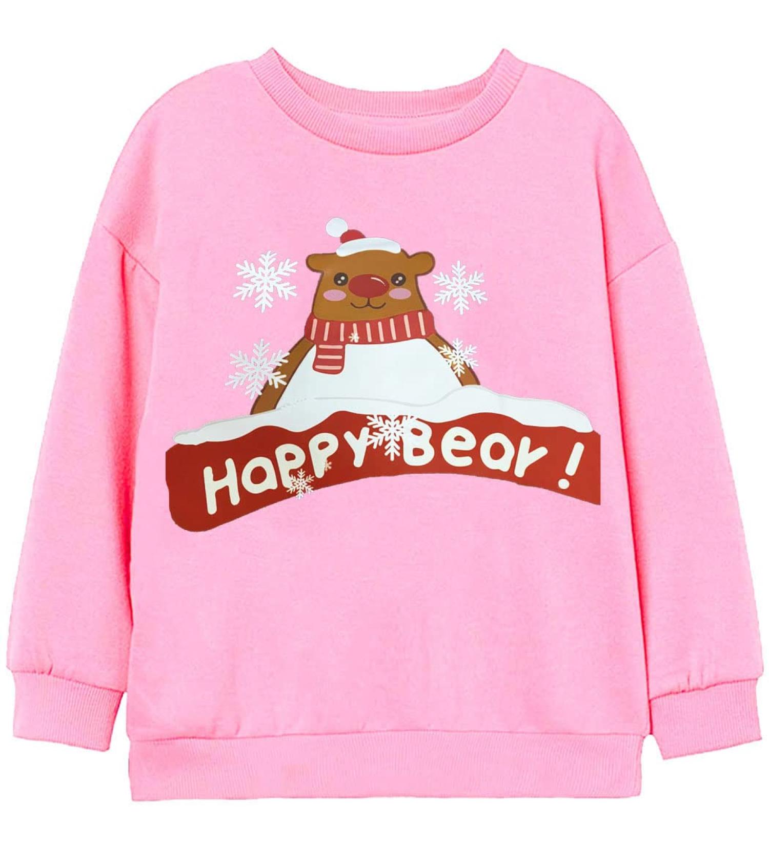 Kids Girls Christmas Jumper Sweatshirt Xmas Reindeer Santa Toddler Tops | Ages 1-7 Years | Long Sleeve Cotton Casual Winter Clothes | Xmas Bear | 6-7 Years - Buy Online on SooperMarket.com