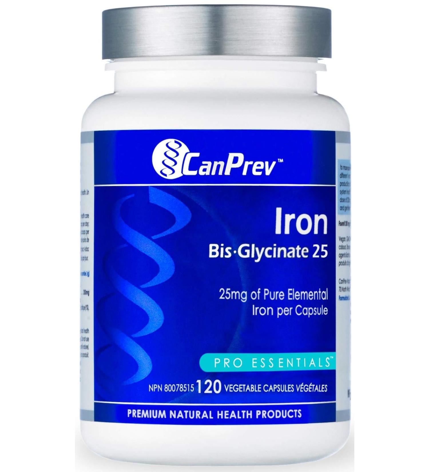 CanPrev Iron Bis-Glycinate 25 | 120 VegCaps - Buy Online on SooperMarket.com