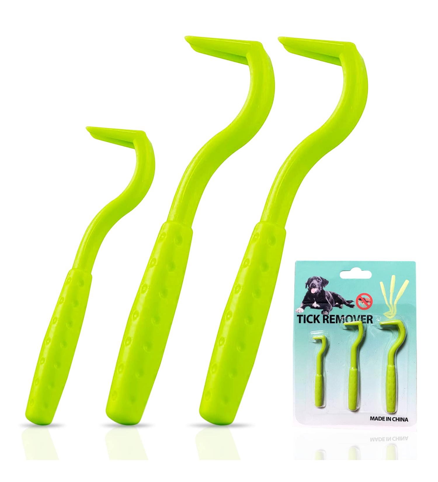 Rubigo 3 Pack Tick Remover Tools For Dogs Cats Humans. | Quick Safe And Painless Removal Of All Tick Sizes. 3 Different Sized Strong Plastic Tick Removers | For All Pets (Green) - Buy Online on SooperMarket.com