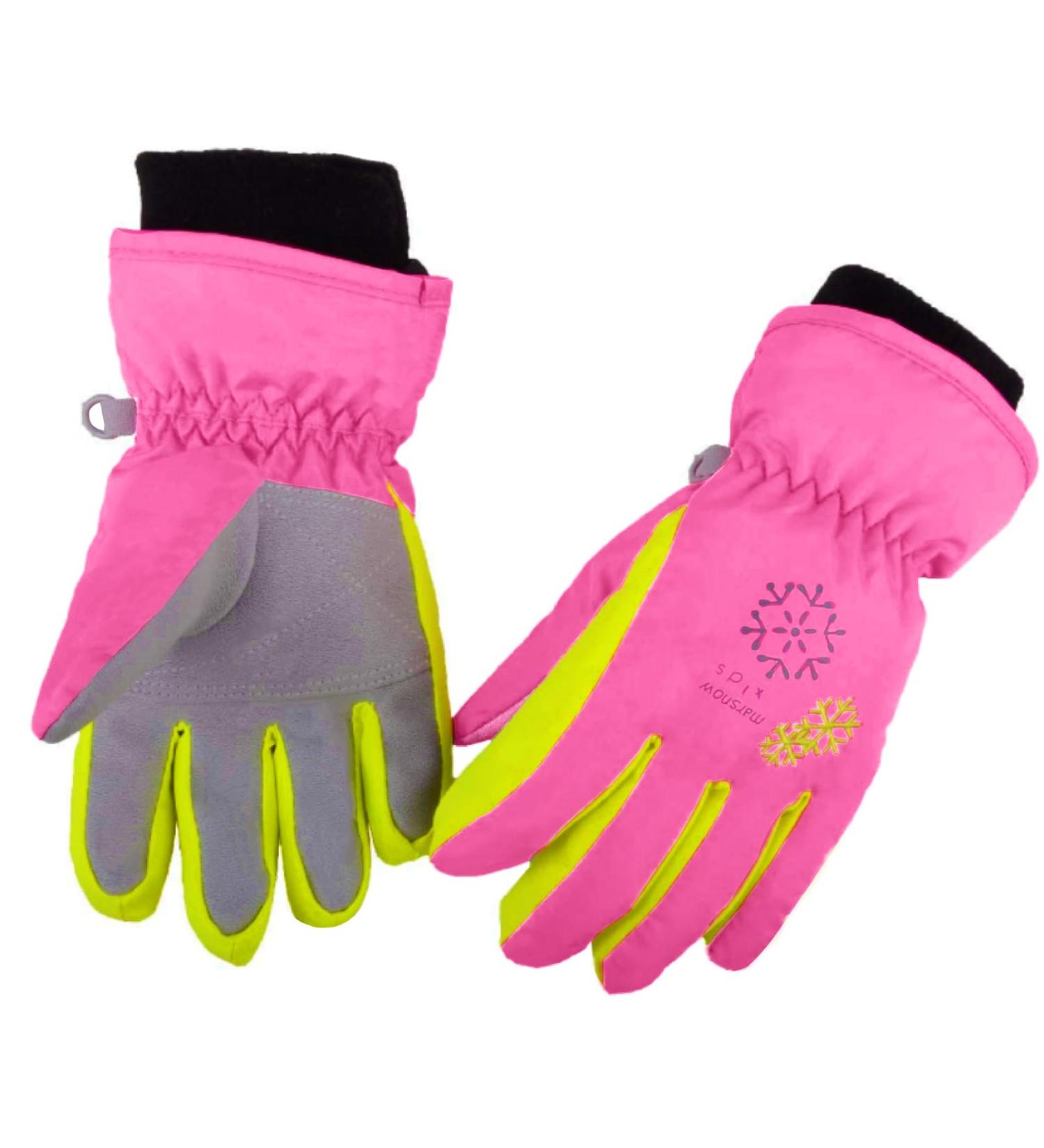 Azarxis Kids Ski Gloves - Warm Windproof Winter Gloves for Running Skiing Hiking & Snowboarding - Rose Red XS (3-5 Years) - Buy Online on SooperMarket.com