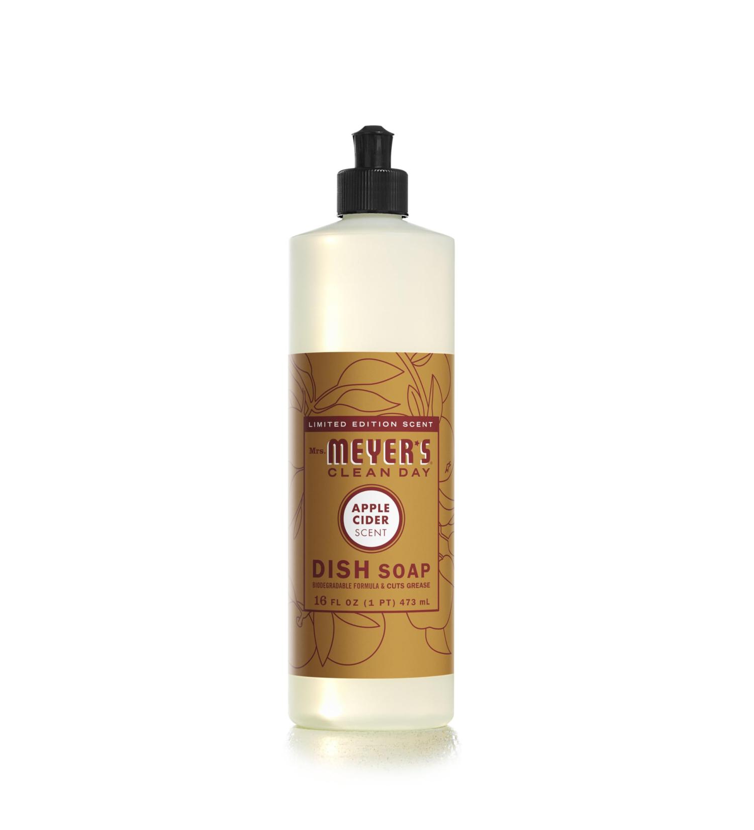 Mrs. Meyer's Clean Day Liquid Dish Soap - Biodegradable Apple Cider 16 fl. oz | Eco-Friendly Dishwashing Solution - Buy Online on SooperMarket.com