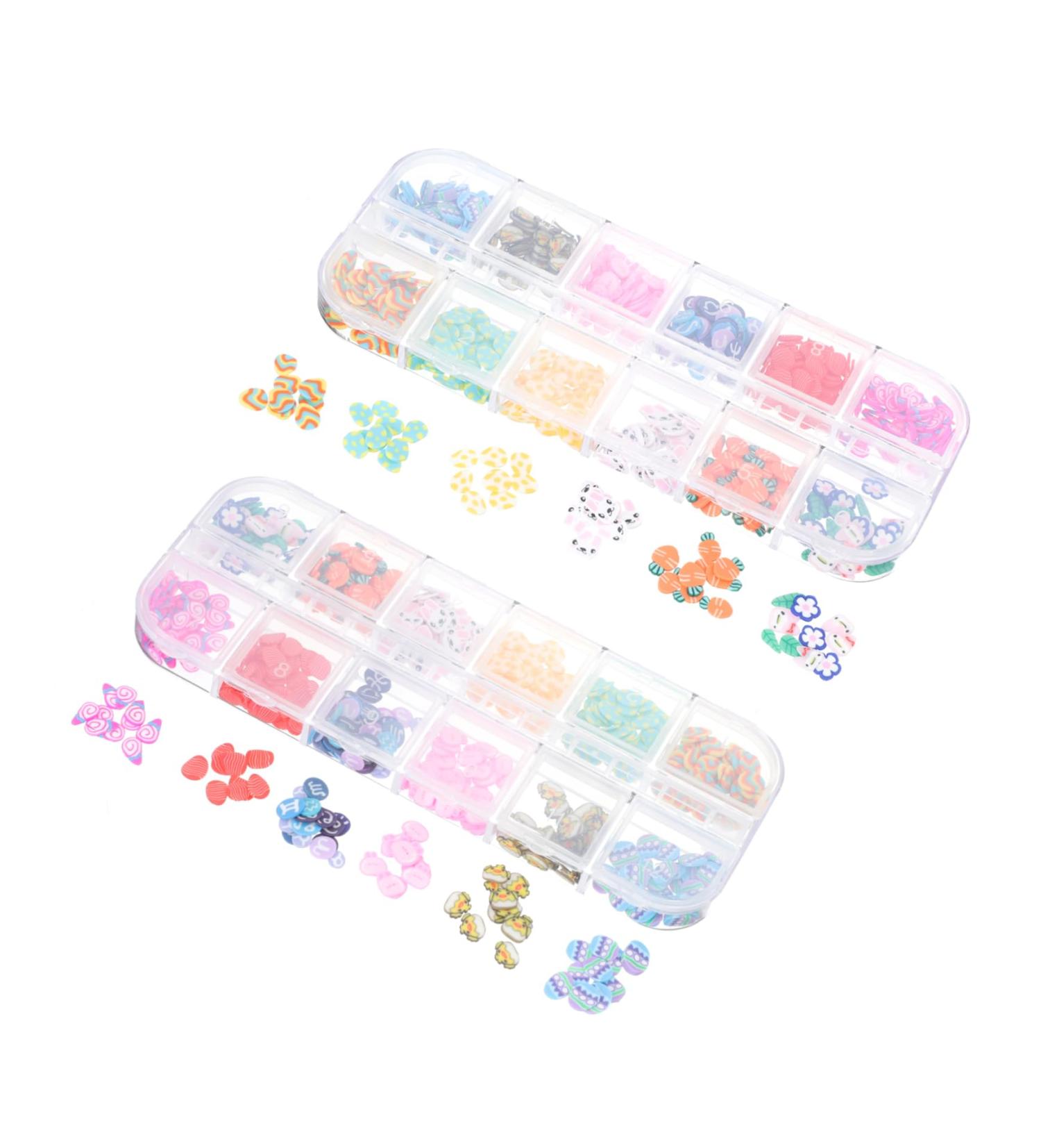 FRCOLOR 6 Boxes Nail Art Stickers Nail Slices Cute Nail Art Decors Manicure Ornaments Resin Heart Charms Nail Art Gems 3d Nail Bunny Decals Crystal Decor Flash Polymer Clay Nail Flakes - Buy Online on SooperMarket.com