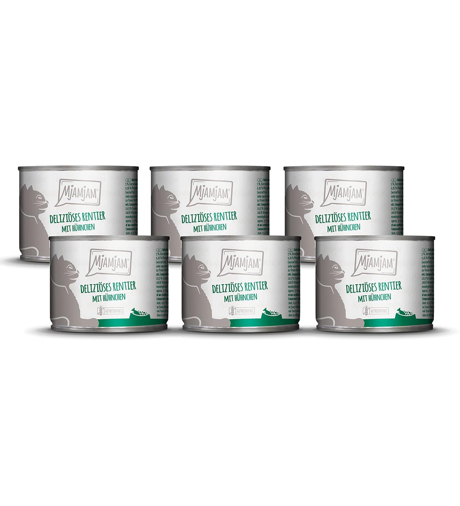 Mjamjam Premium Wet Cat Food - Delicious Reindeer & Chicken with Carrot - Grain Free - 6 Pack (6 x 200g) - Buy Online on SooperMarket.com