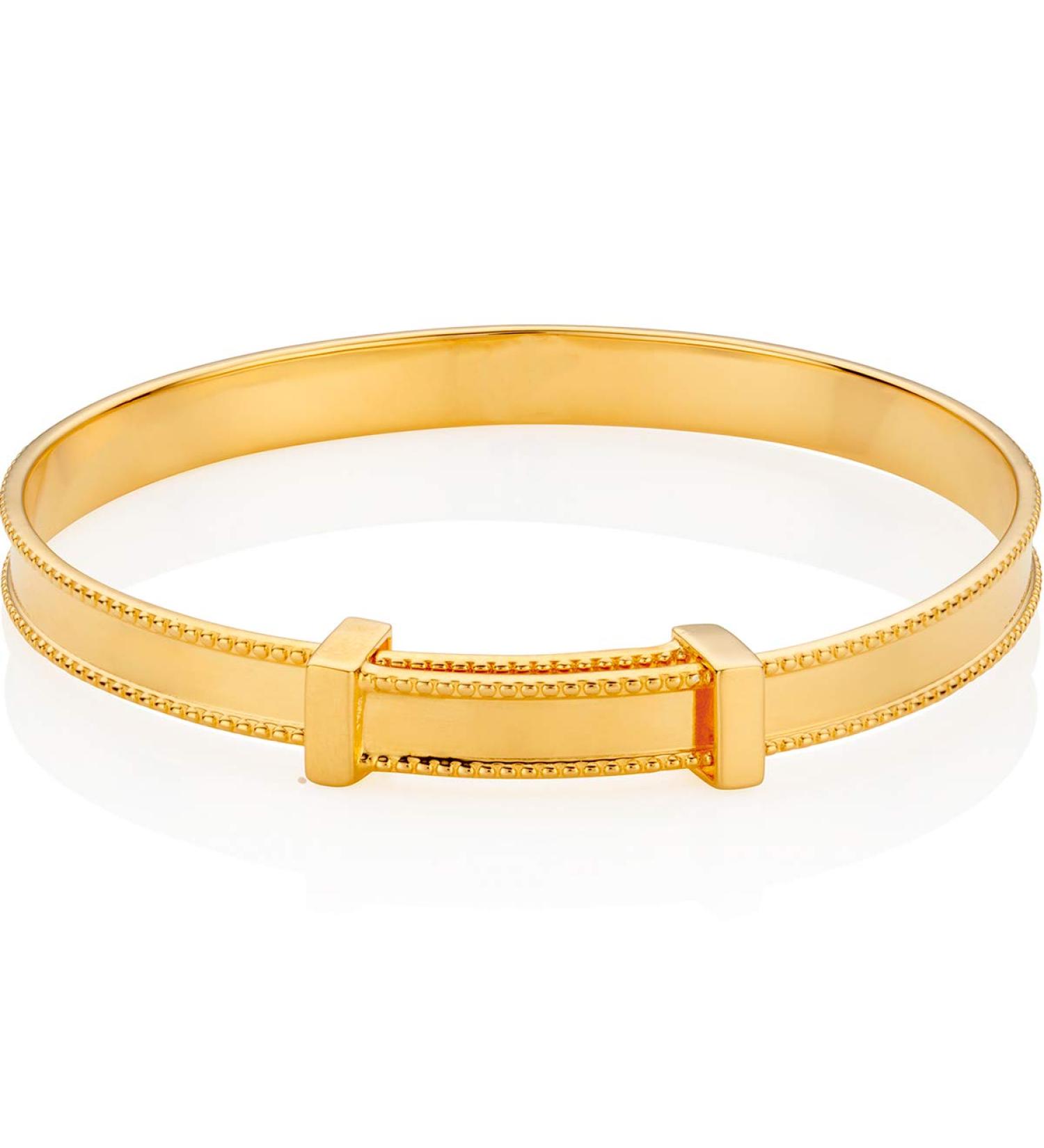 Molly Brown London 18ct Gold Plated Sterling Silver Heritage Baby Bangle - Buy Online on SooperMarket.com