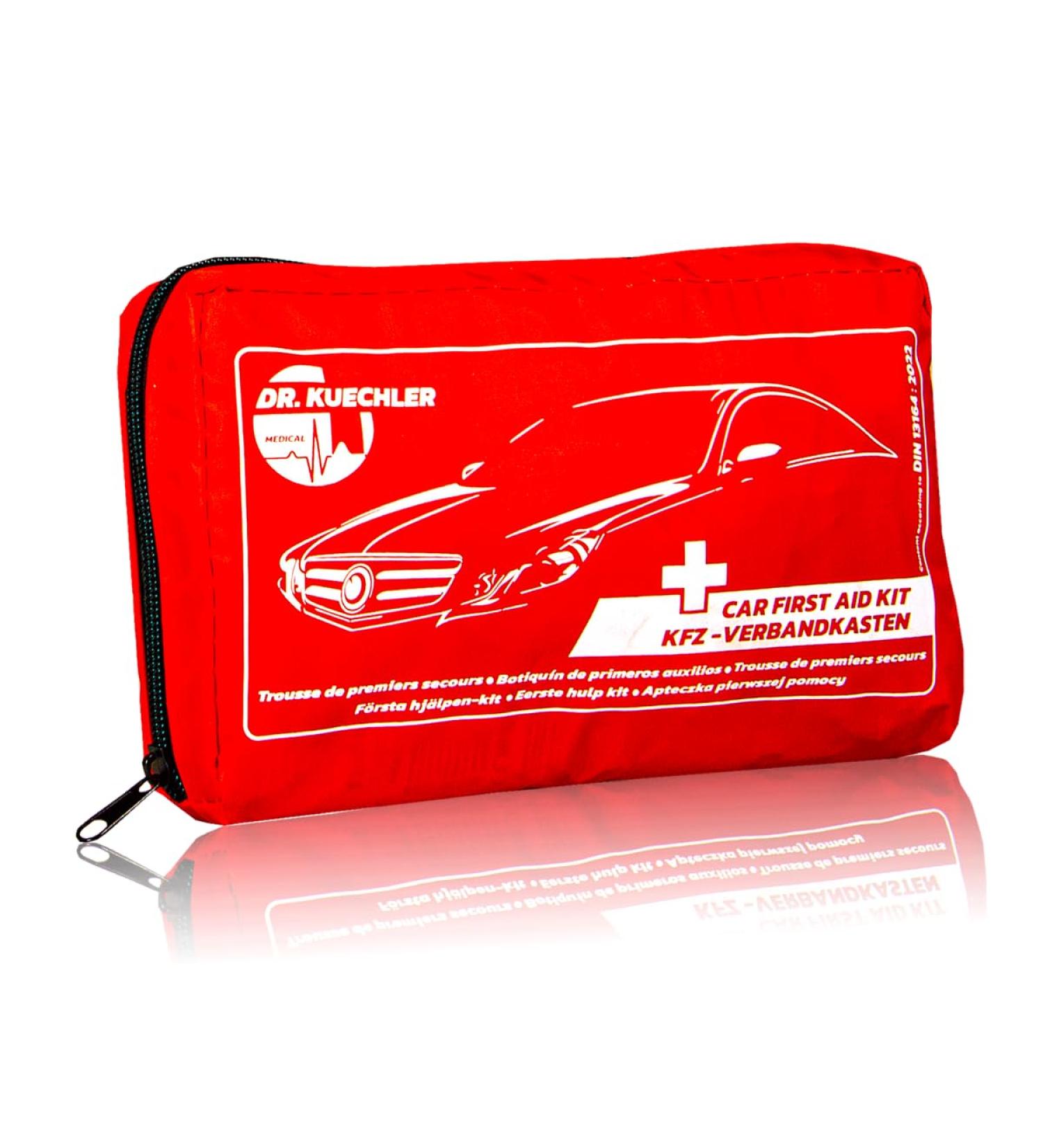 Dr.Kuechler Medical Motor Pocket - Complete DIN 13164 First Aid Set STVO Compliant for Cars - 2024 Quality Standards - Buy Online on SooperMarket.com