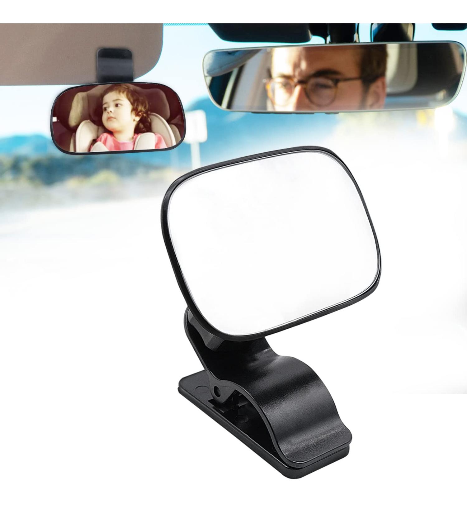 360 Adjustable Baby Car Mirror | Shatterproof Rearview Safety Mirror with Clip | Wide Angle Convex Mirror for Rear Kids, Babies, Infants - Buy Online on SooperMarket.com