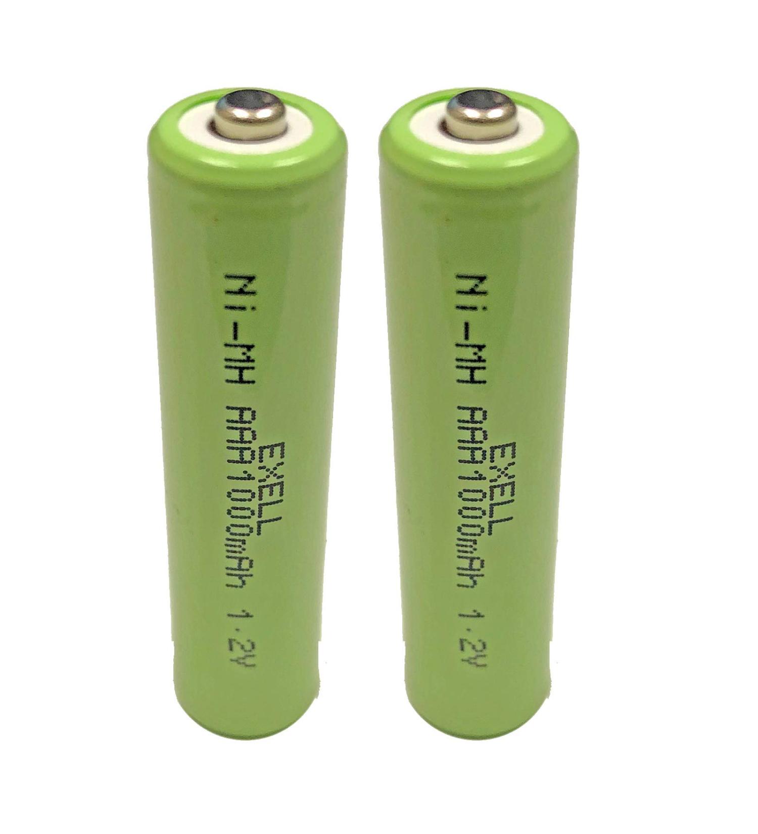 Buy Exell 1.2V Nickel-Metal Hydride AAA Rechargeable Batteries (2-Pack) - 1000 mAh for Electric Razors Toothbrushes & More - International Shipping Available - Buy Online on SooperMarket.com