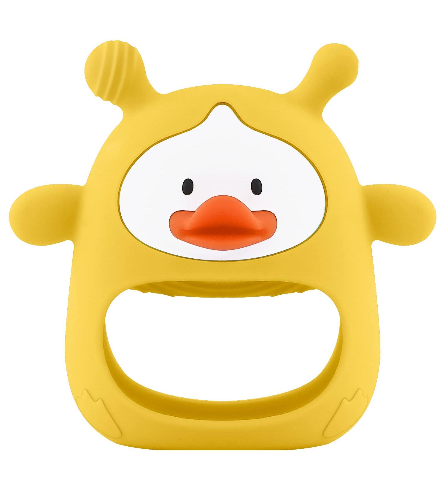 Silicone Duck Baby Teether Toy for Infants 3+ Months - BPA Free and Easy to Clean - Buy Online on SooperMarket.com