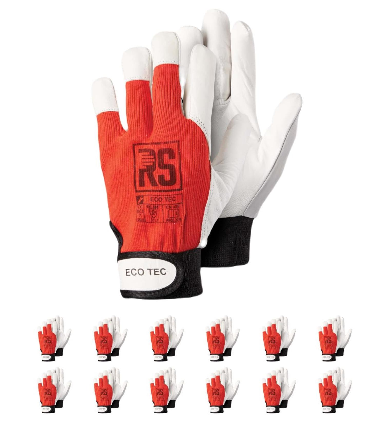 RS Occupation Ecotec Red Hand Assembly Shoes & Leather Work Gloves - ISO CE EN 420 & EN 388 Certified | 12 Pairs Size 7 - Buy Online on SooperMarket.com