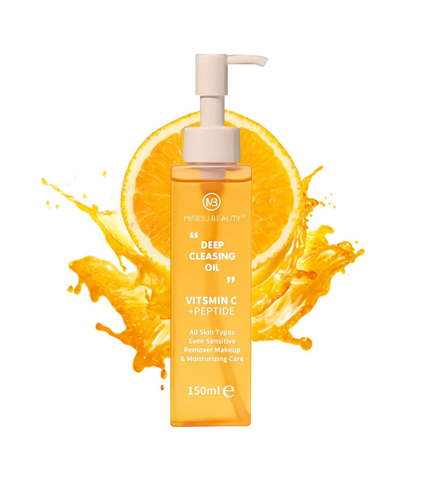 Cleansing Oil - Vitamin C + Peptide Makeup Remover Oil Deep Cleansing Oil for Face - Removes Impurities Sunscreen & Waterproof Makeup - Gentle Daily Makeup Remover Nourishing Skin & Keep pH Balance - Buy Online on SooperMarket.com