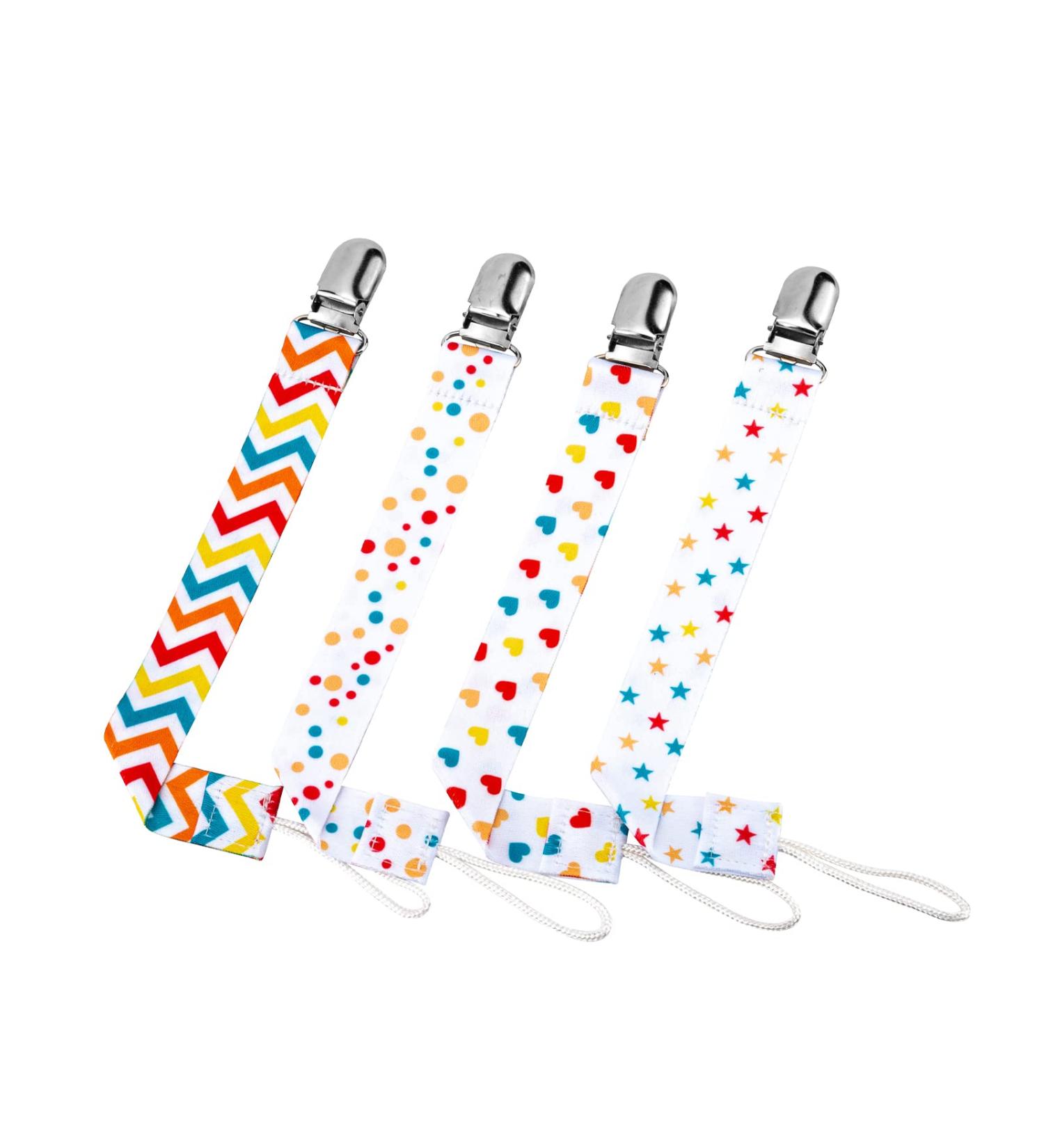 Symbolife Colorful Star Pacifier Clip Holder Leash - Unisex Baby Shower & Birthday Gift - Buy Online on SooperMarket.com