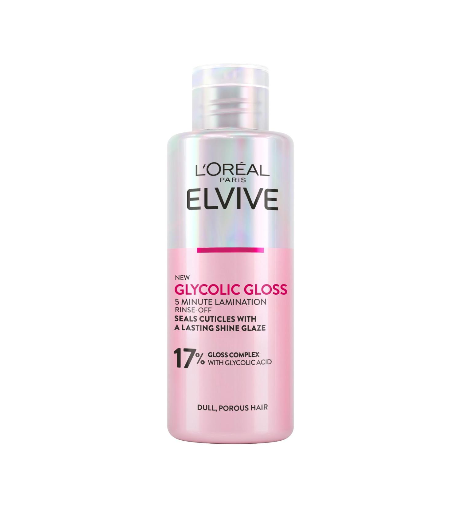 L'Oreal Paris Elvive Glycolic Gloss Lamination Rinse-Off Treatment 200ml - Smooth & Shine Hair with Gloss Complex and Glycolic Acid - Buy Online on SooperMarket.com