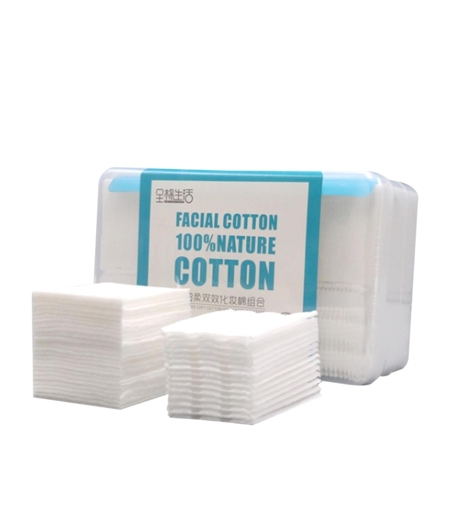 Skin Care Cotton Pads Set - Lint-Free Multi-Purpose Cotton Squares 60 Makeup Remover Cotton Pad and 450 Toner Pads Ideal for Daily Use