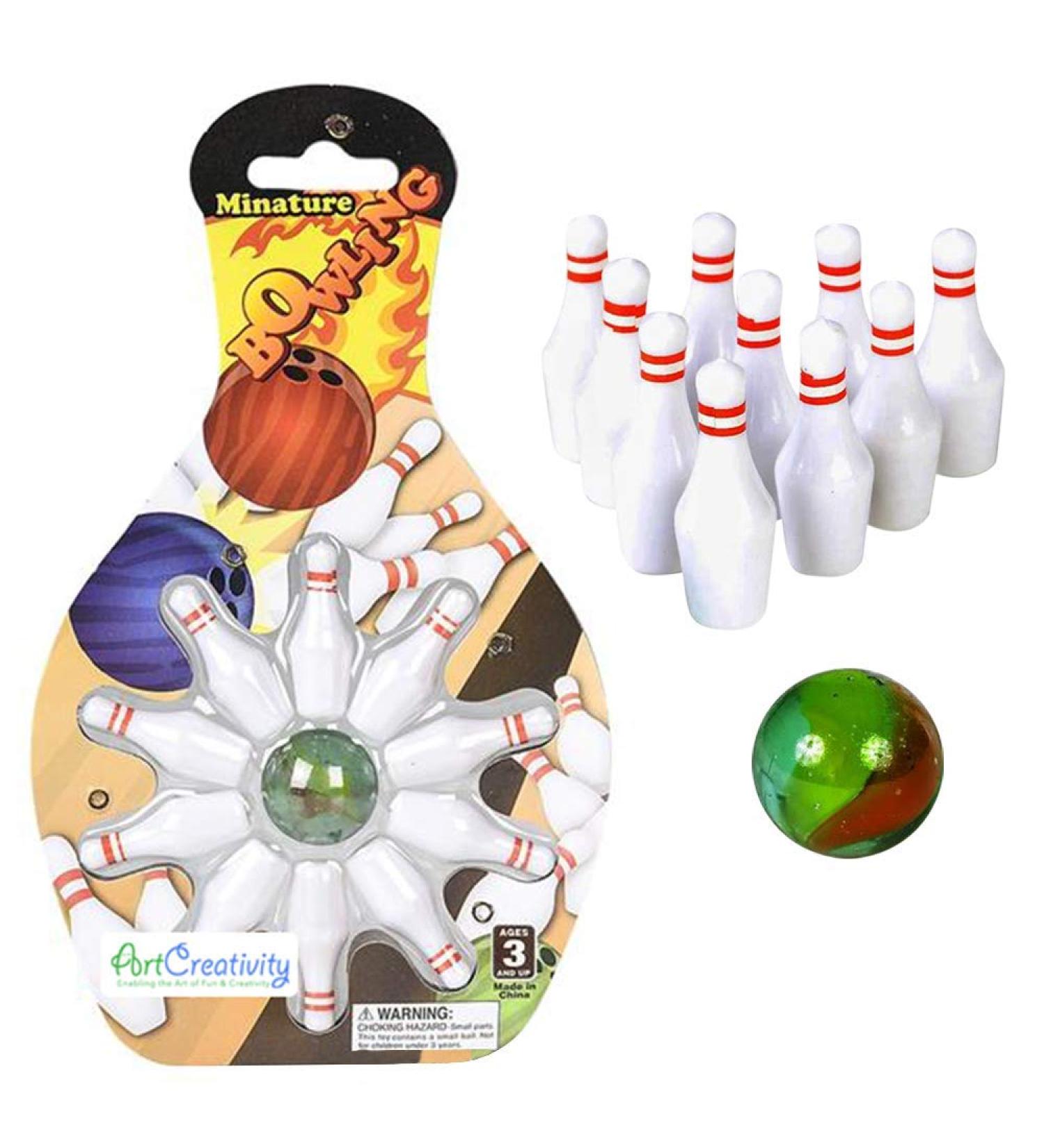 ArtCreativity Mini Bowling Game Set - Tabletop Bowling Set for Kids and Adults - 12 Sets with Pins, Marble Bowling Ball - Perfect Party Favors and Goodie Bag Fillers - Buy Online on SooperMarket.com