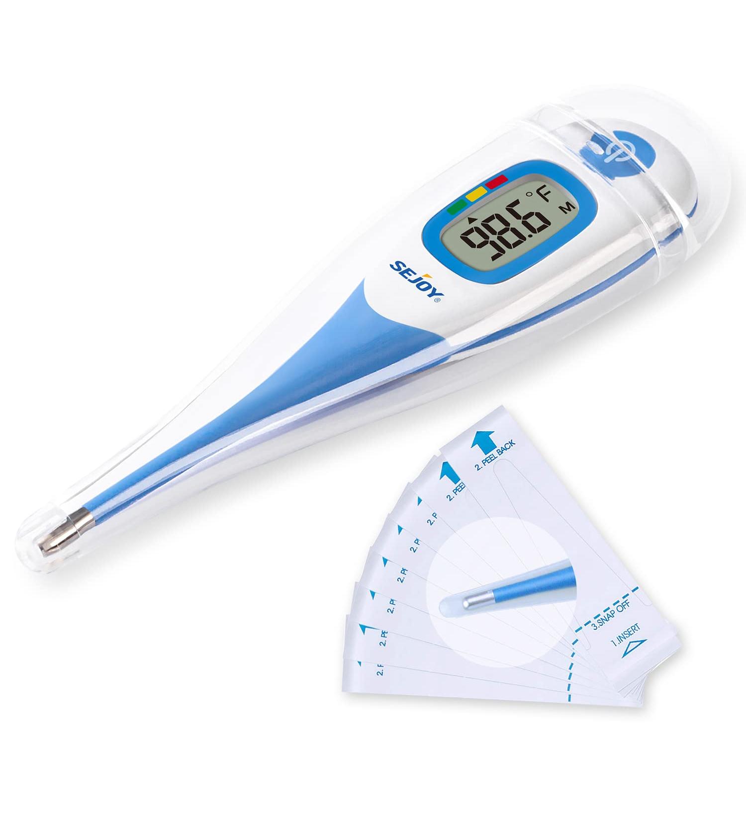 Digital Thermometer for Adults & Kids - Fast & Accurate Fever Reading for Oral, Armpit & Rectal Use - Flexible Tip & Waterproof - Large LCD Display - Ideal for Home Use - Termometro - Buy Online on SooperMarket.com