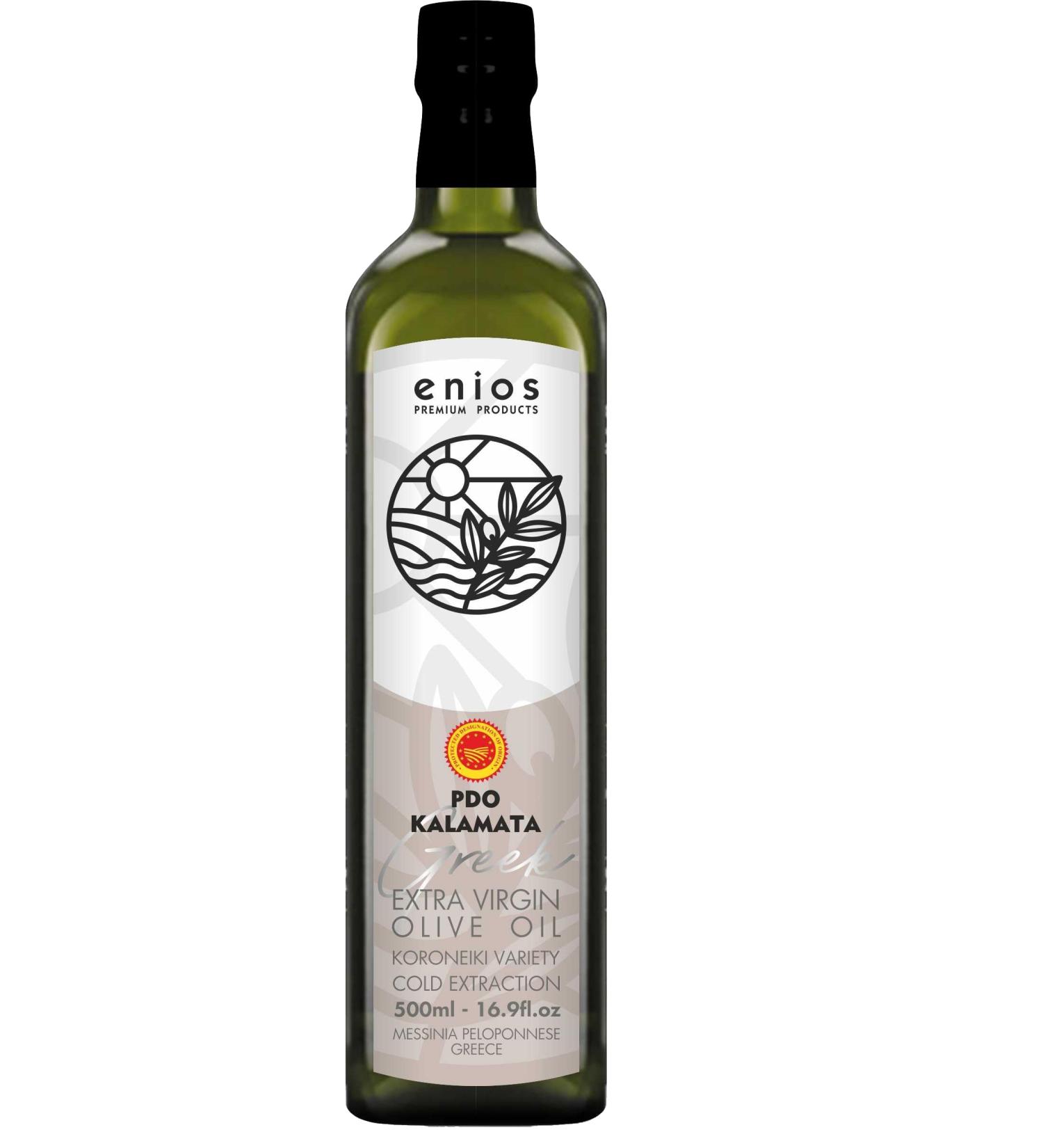 Enios PDO Kalamata Extra Virgin Olive Oil 100% Pure Greek 500ml 750ml 1L (500 ml)