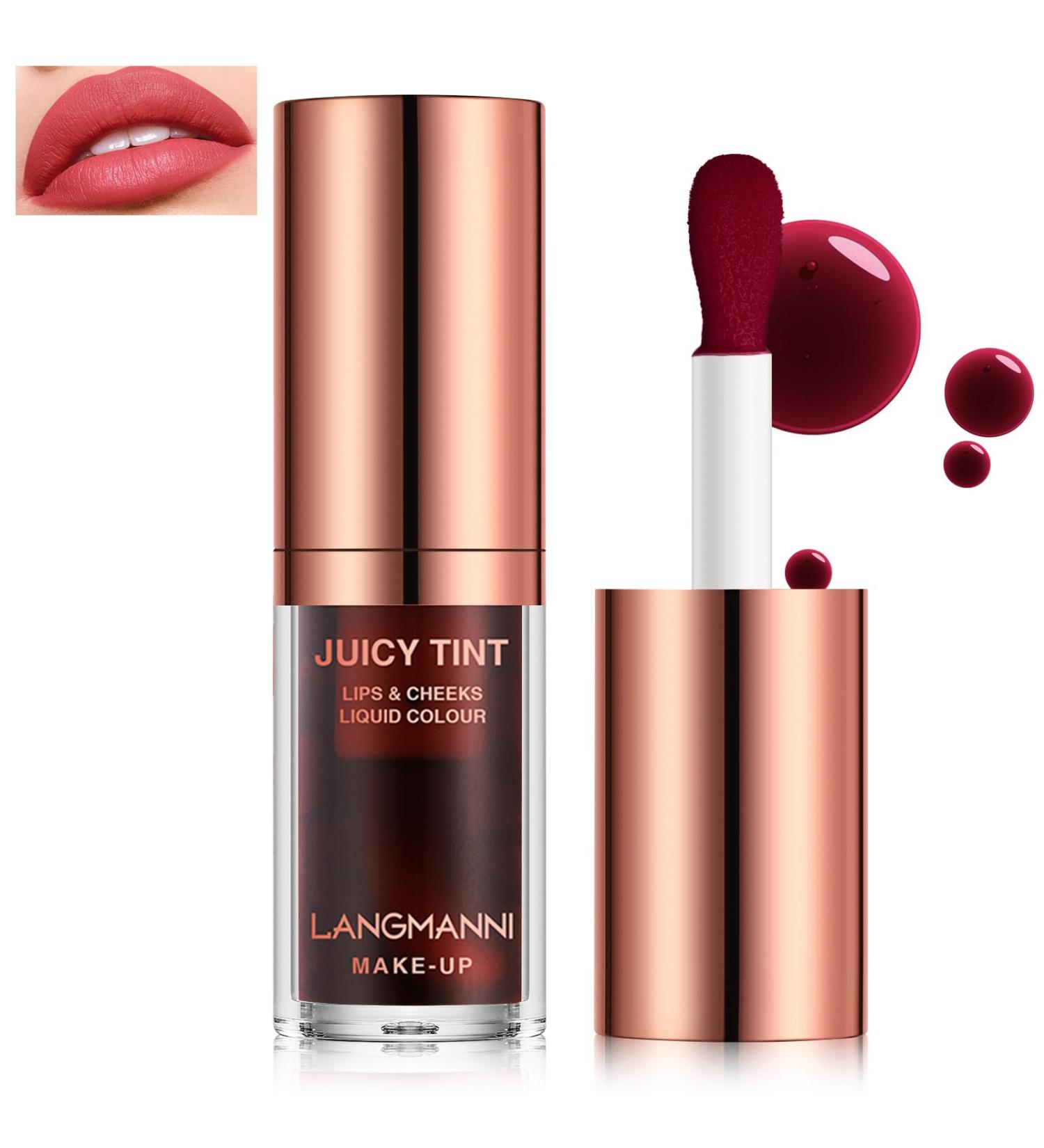 Watery Lip Tint Stain - Korean Plumping Lip Gloss & Moisturizing Liquid Lipstick | Long-Wearing Matte Finish Lip & Cheek Tint | High Pigment Color (#4 - Buy Online on SooperMarket.com