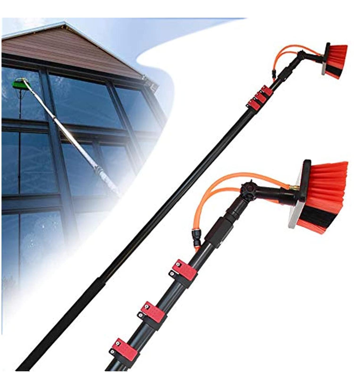 High Window Cleaning Kit with Pole Cleaning Pole easy to install and disassemble Washing Kit for Extension Poles 55cm Brush Head 10M/33FT - Buy Online on SooperMarket.com