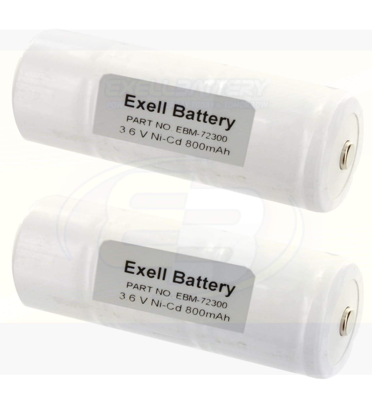 Exell Battery 2PC EBM-72300 Compatible with Lombart 72300L Mega Batteries 13969 O'donnell 7334 Powertron N1052 R&D 5224 Unipower B10344 Welch Allyn 71000-A 71000-C 71050C 71055-C 72300