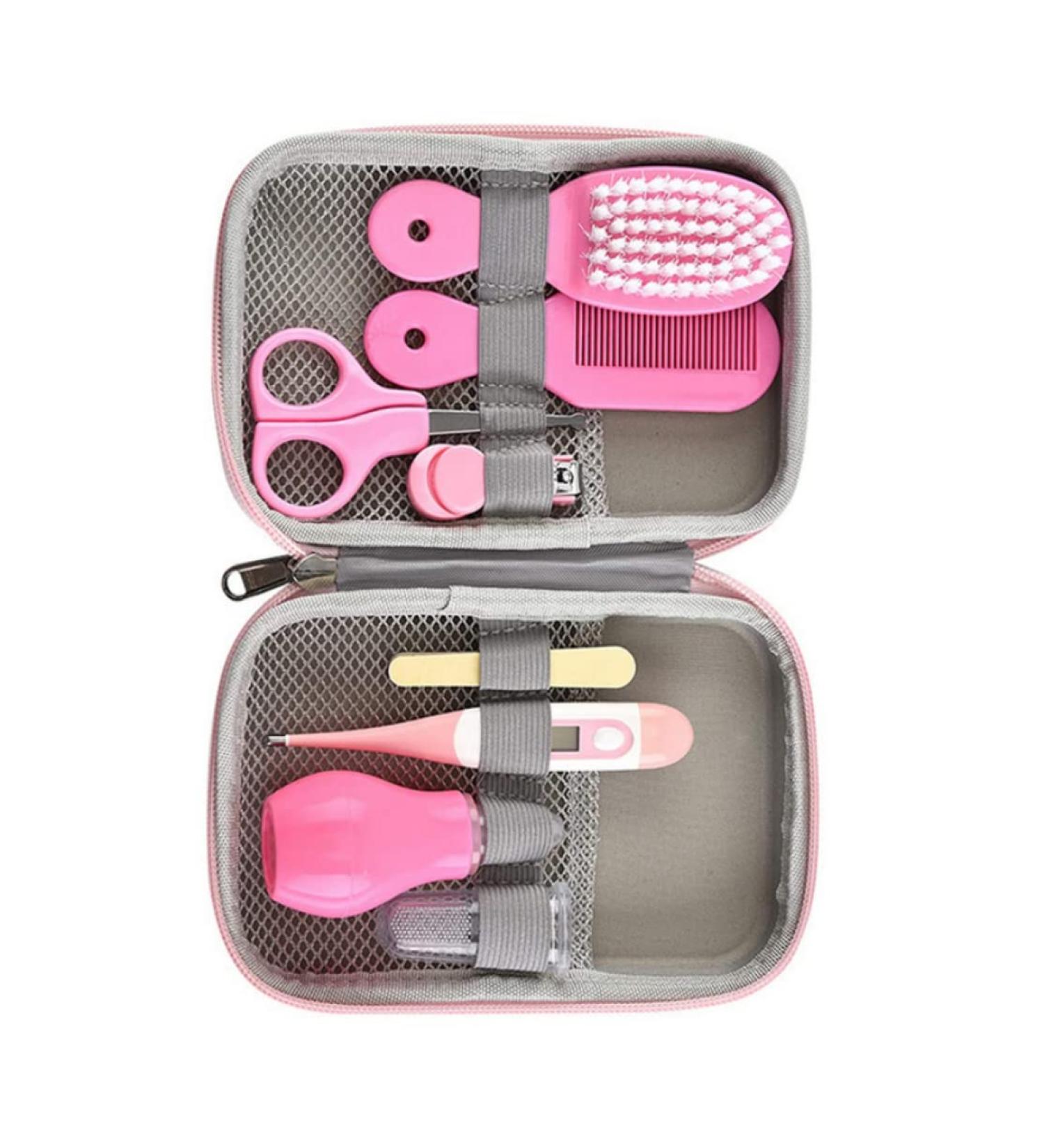 Nirelief Baby Grooming Kit - Newborn Care Set with Thermometer & Storage Case - Pink 8pcs - Buy Online on SooperMarket.com