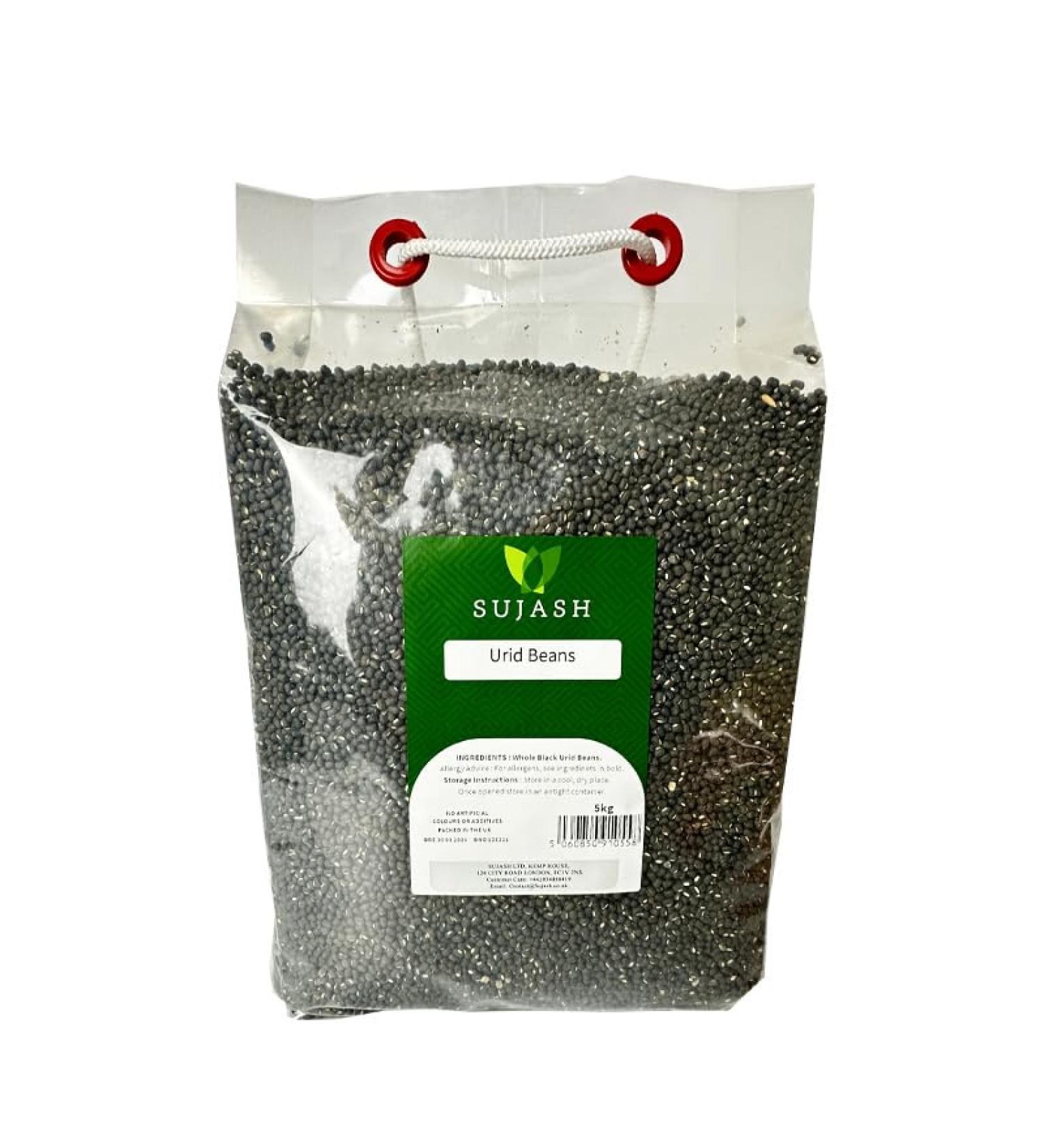 SUJASH Whole Black Urid Beans 5Kg - Highly Nutritious dal | Low in Fat & High in Fibre