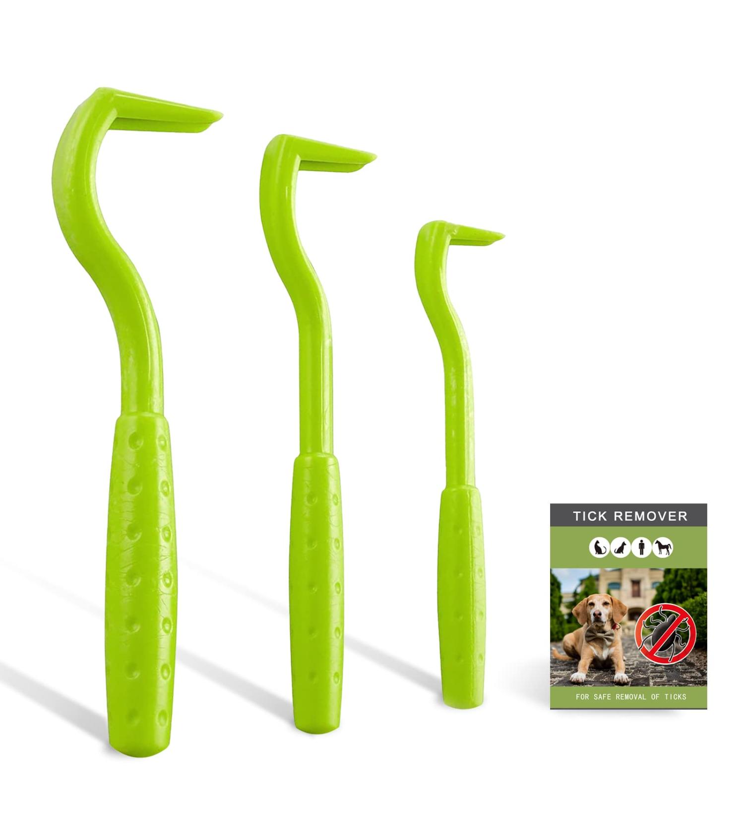 Nepfaivy Tick Remover Tool for Dogs - 3 Pcs Painlessly Tick Remover for Humans and Cats Pets Green - Buy Online on SooperMarket.com