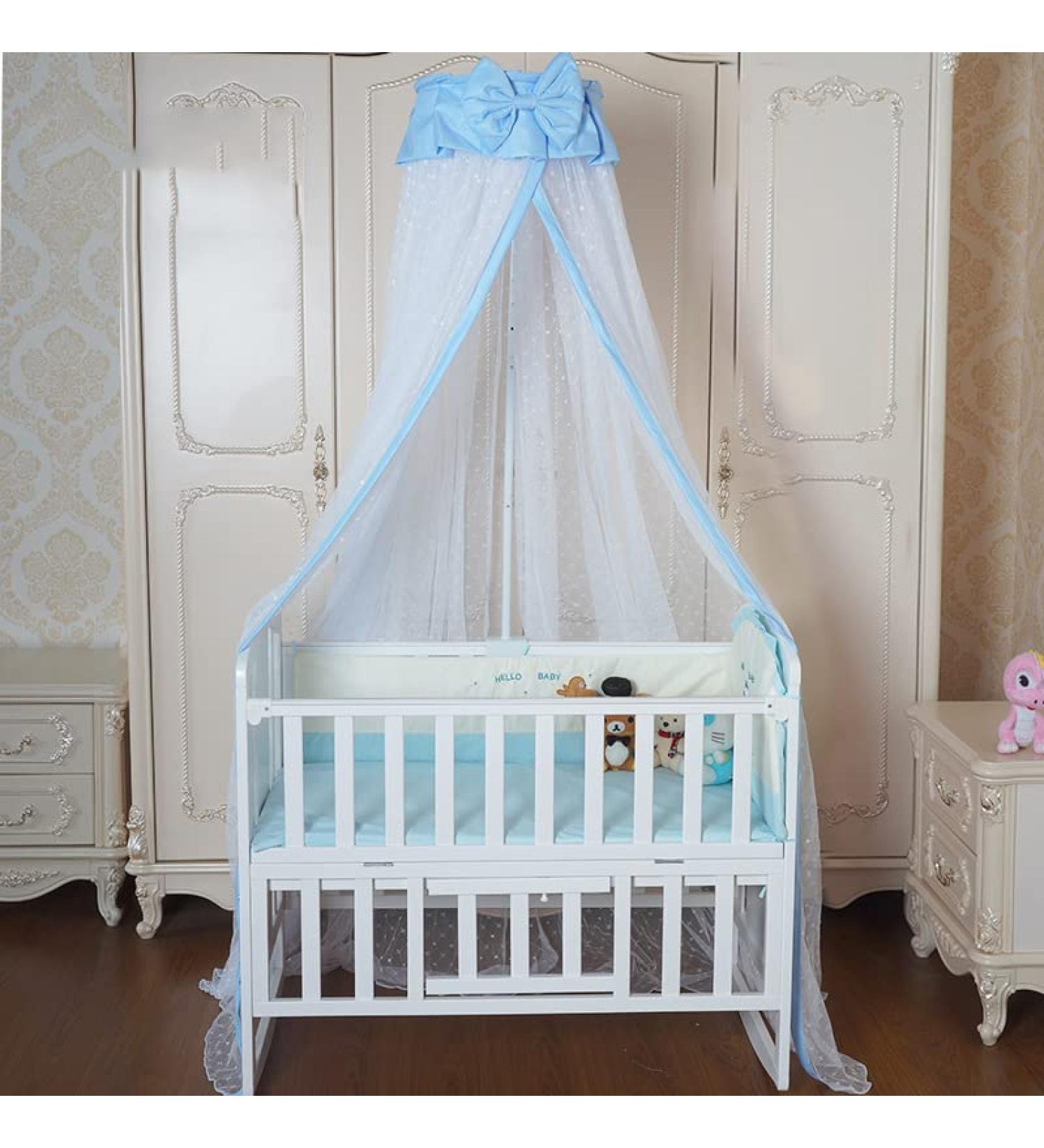 JOYLIFE Baby Toddler Bed Crib Dome Canopy Netting - Blue | Protects Against Insects and Mosquitoes - Buy Online on SooperMarket.com