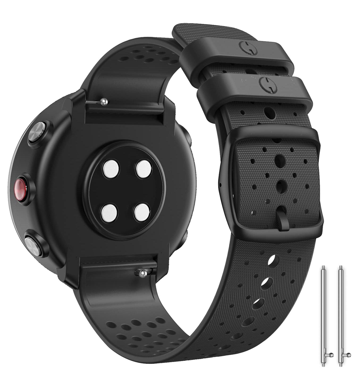 ANBEST Silicone Strap for Polar Vantage M & M2 | Sport Replacement Bracelet for Polar Grit X - Black - Buy Online on SooperMarket.com