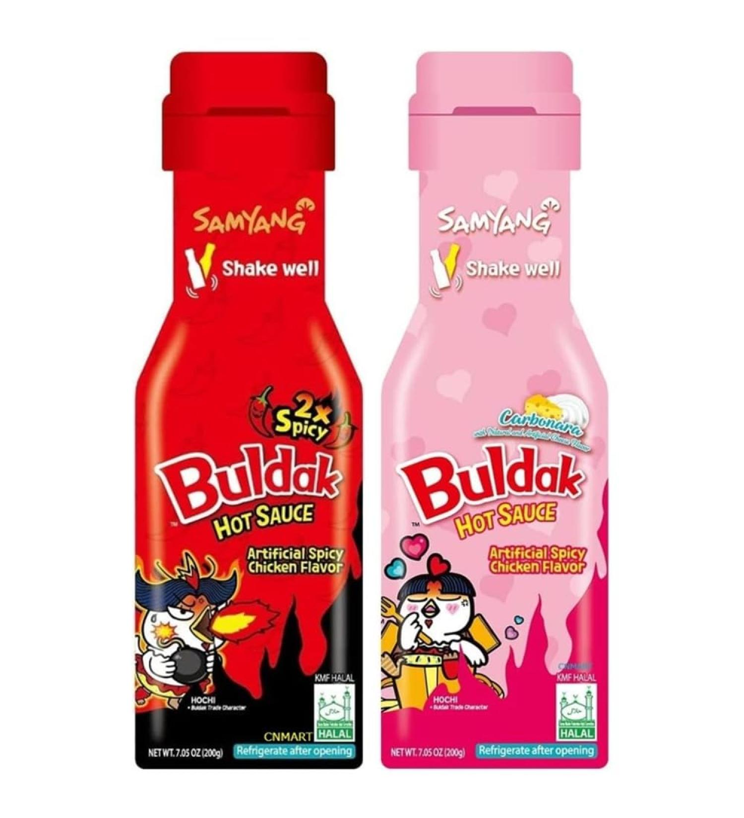 Samyang Buldak Hot Spicy Chicken Flavour (Double Spicy + Carbonara) Sauce Halal by CNMART - Buy Online on SooperMarket.com