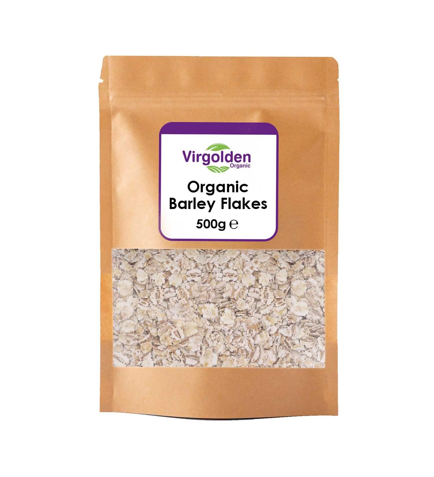 Organic Barley Flakes 500g by Virgolden Organic - Buy Online on SooperMarket.com