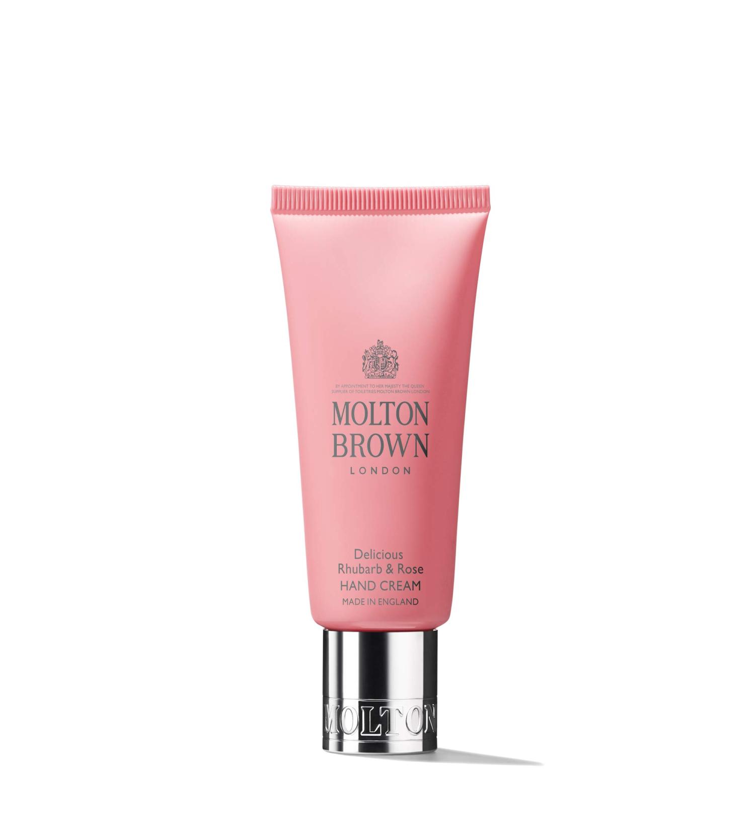 Molton Brown Delicious Rhubarb & Rose Hand Cream 40ml | Luxury Hydrating Cream for Soft Hands | International Shipping Available - Buy Online on SooperMarket.com