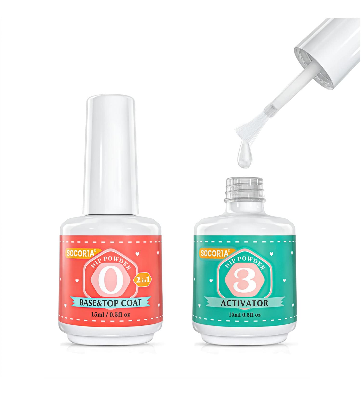 Buy Dip Powder Liquid Set - 2 in 1 Base & Top Coat + Activator for DIY Nail Art & French Manicure - International Shipping Available - Buy Online on SooperMarket.com