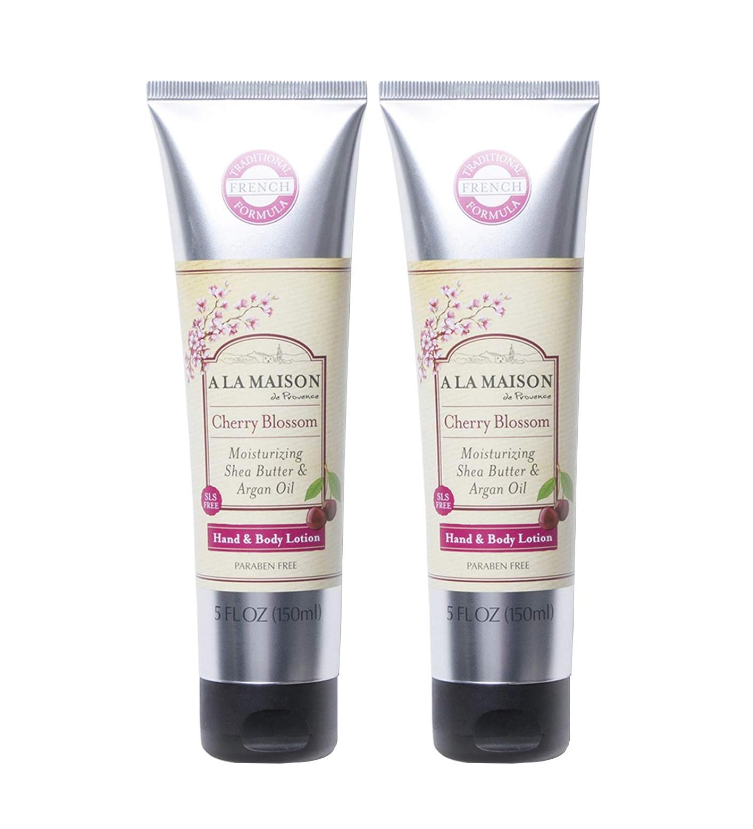 A La Maison De Provence Cherry Blossom Hand and Body Lotion 5 Oz (2 Pack) - Natural Moisturizing with Argan Oil and Shea Butter - Paraben and Phthalates Free - Buy Online on SooperMarket.com
