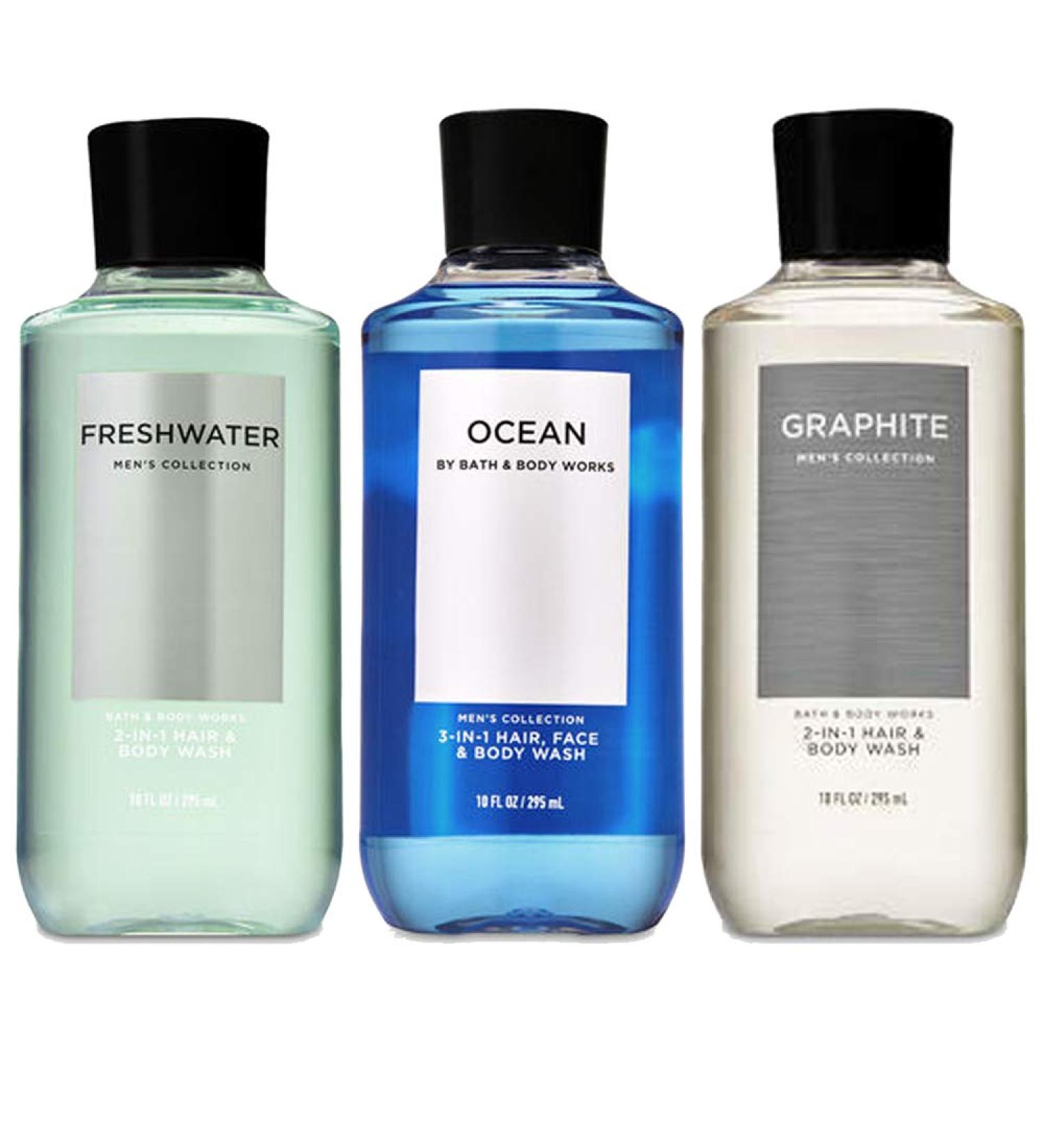 Bath & Body Works 3 Pack 2-in-1 Hair + Body Wash - Freshwater, Graphite & Ocean 10 oz - Buy Online on SooperMarket.com