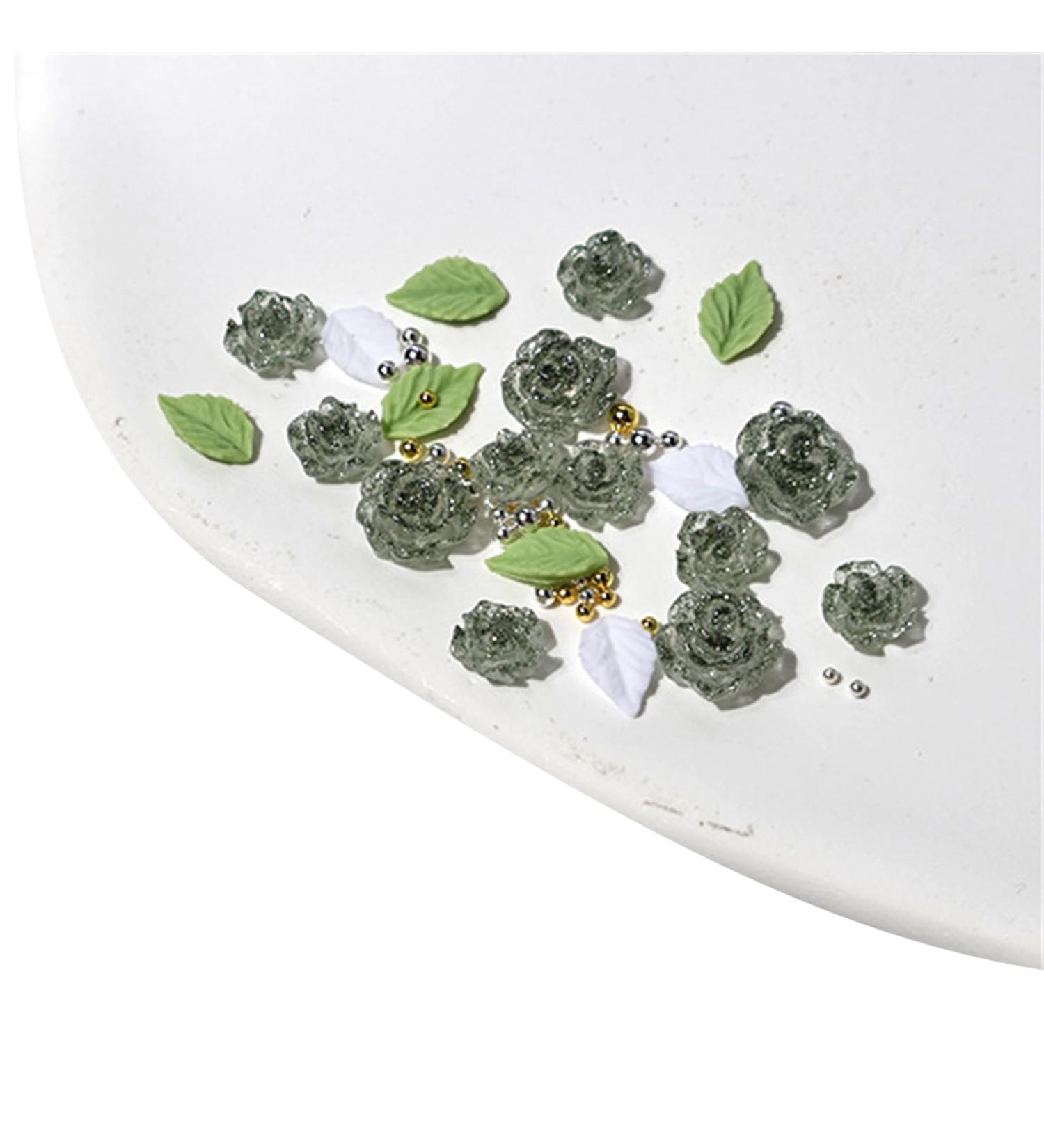 3D Flower Nail Steel Beads Leaf Nails Art Nails Art Decorations Nails Art Supplies for Acrylic Nails 3D Flower Nail Leaf Nails Art Steel Beads Nails Art Decorations - Buy Online on SooperMarket.com