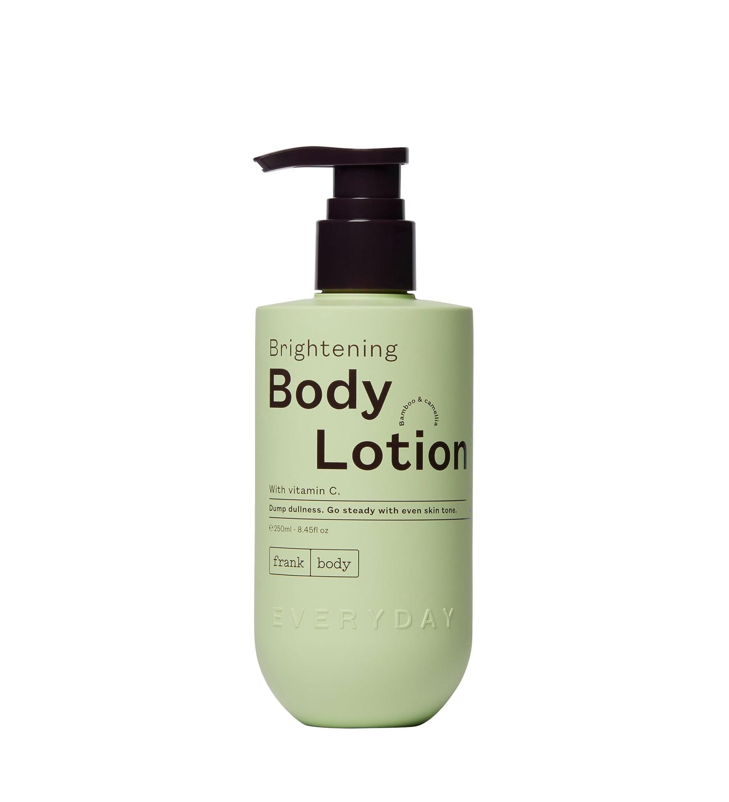 Buy Frank Body Brightening Body Lotion - Vegan Cruelty Free with Vitamin C & Kakadu Plum - Reduces Dark Spots & Hyperpigmentation - 250mL - Buy Online on SooperMarket.com