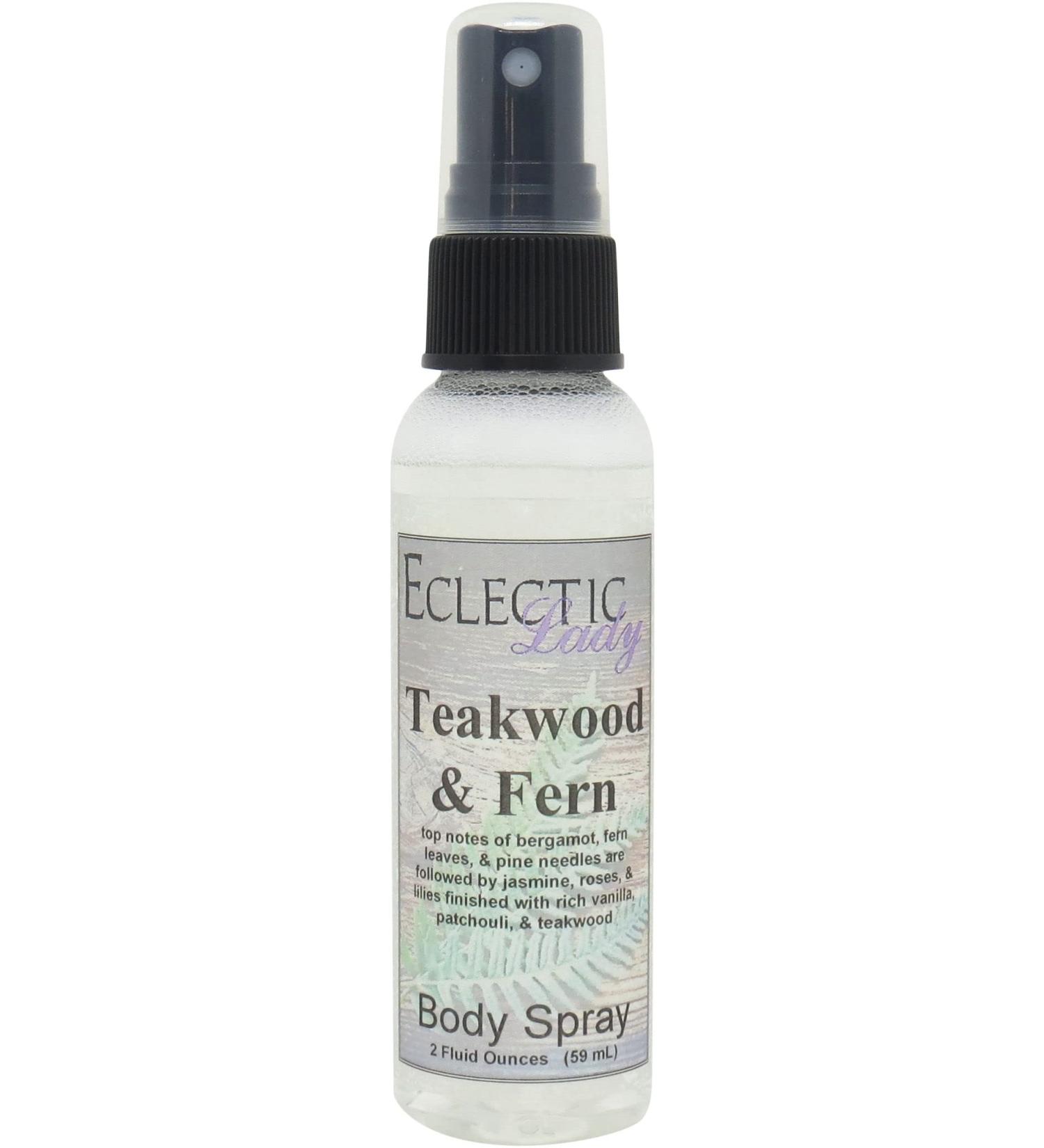 Teakwood and Fern Body Spray 8 ounces Body Mist for Women with Clean Light & Gentle Fragrance Long Lasting Perfume with Comforting Scent for Men & Women Cologne with Soft Subtle Aroma For Daily 8 Fluid Ounces - Buy Online on SooperMarket.com