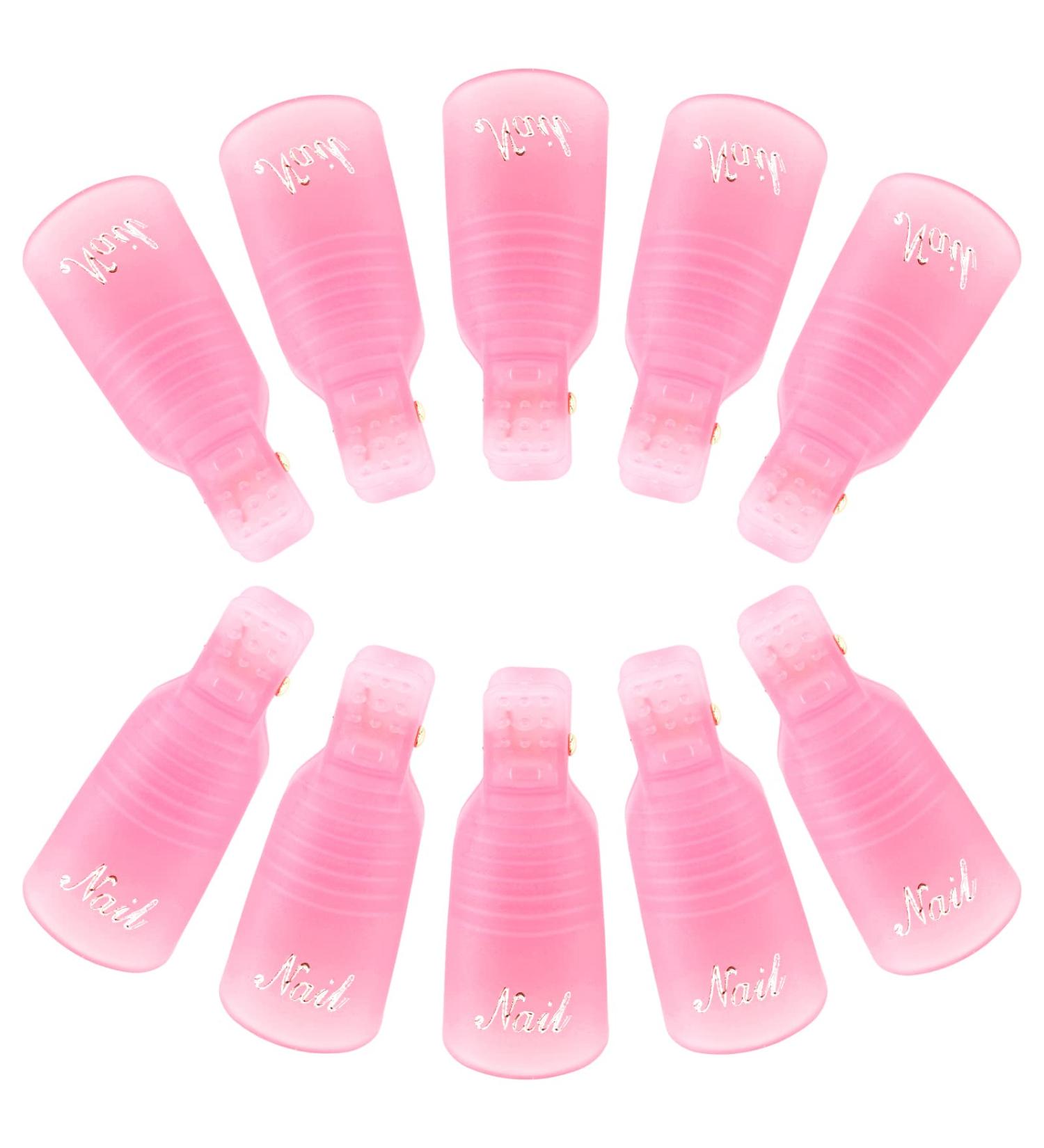 G2PLUS Gel Nail Remover Clips - 10 PCS Plastic Soak Off Finger Clips for Gel Nail Polish Removal - Pink - Buy Online on SooperMarket.com