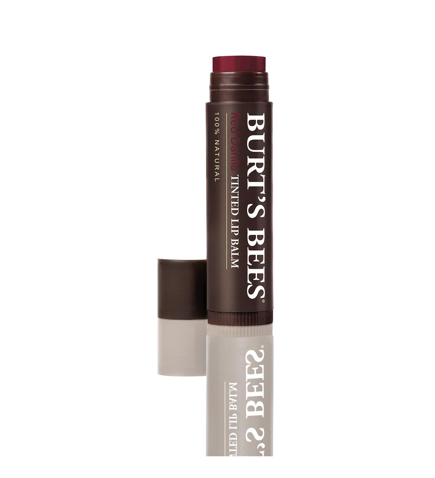 Burt's Bees Tinted Lip Balm Red Dahlia - 100% Natural with Shea Butter & Botanical Waxes | 1 Tube, Pack of 1 - Buy Online on SooperMarket.com