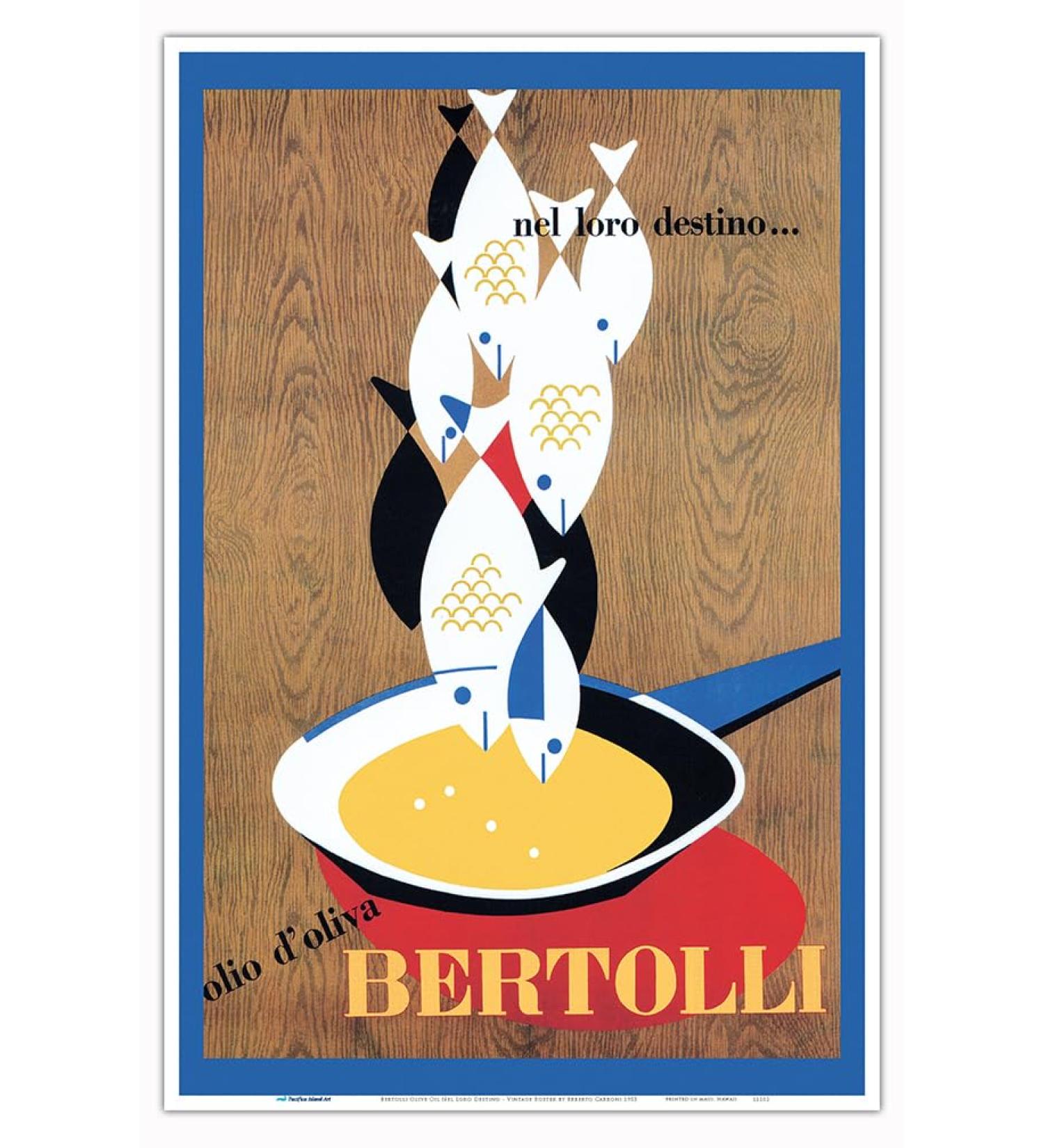 Bertolli Olive Oil (Olio d Oliva) Nel Loro Destino - Vintage Advertising Poster by Erberto Carboni c.1953 - Master Art Print (Unframed) 12in x 18in 12 x 18 in Poster Print - Buy Online on SooperMarket.com
