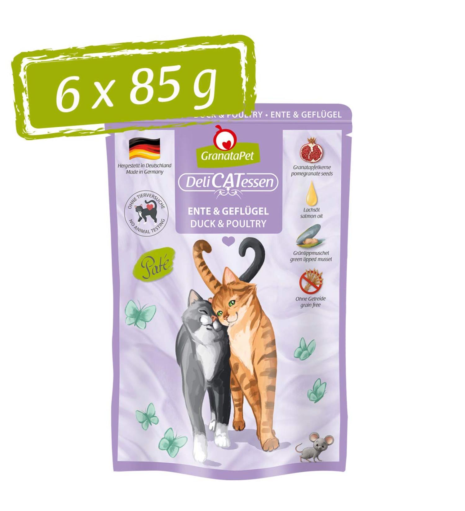 Granapet Delicatessen Duck & Poultry Wet Cat Food - Grain-Free Sugar-Free Gourmet 6 x 85g Pack - Buy Online on SooperMarket.com