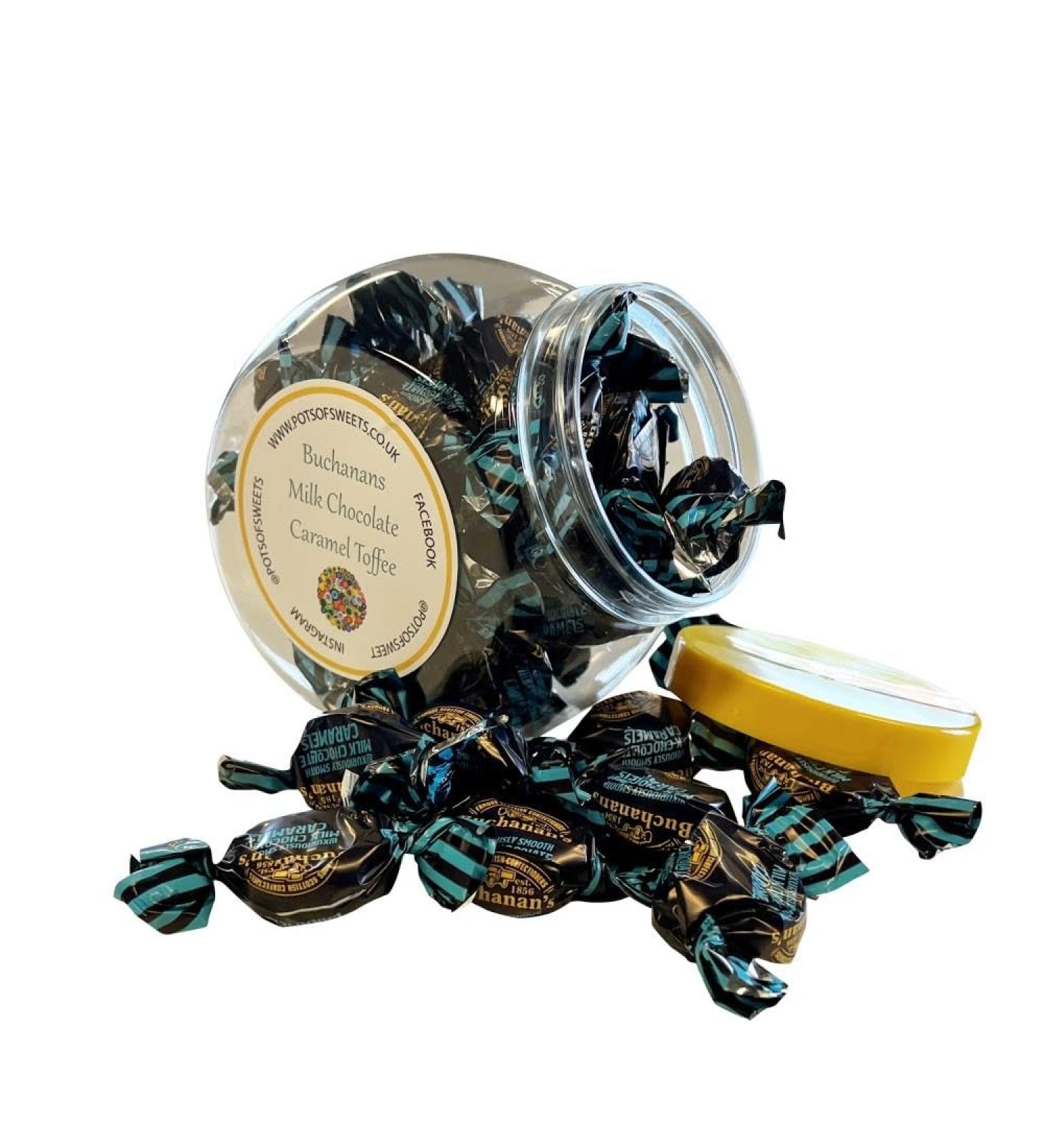 250g Cookie Jar of Buchanans Milk Chocolate Caramel Toffees - Buy Online on SooperMarket.com