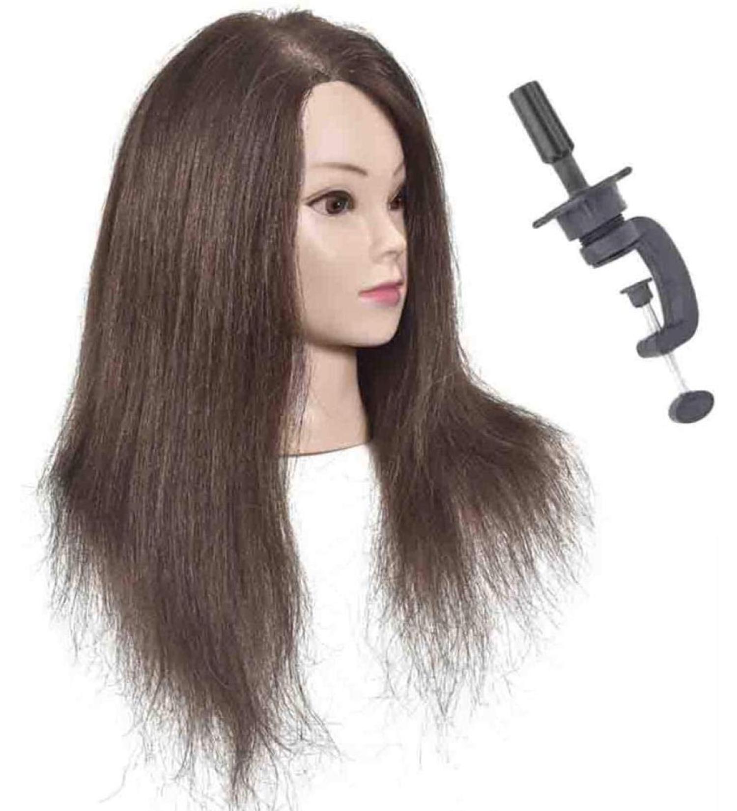 Adjustable Tailor Puppet Head for Hair Training - Real Hair Model for Weaving Coloring & Perm Lessons - Buy Online on SooperMarket.com