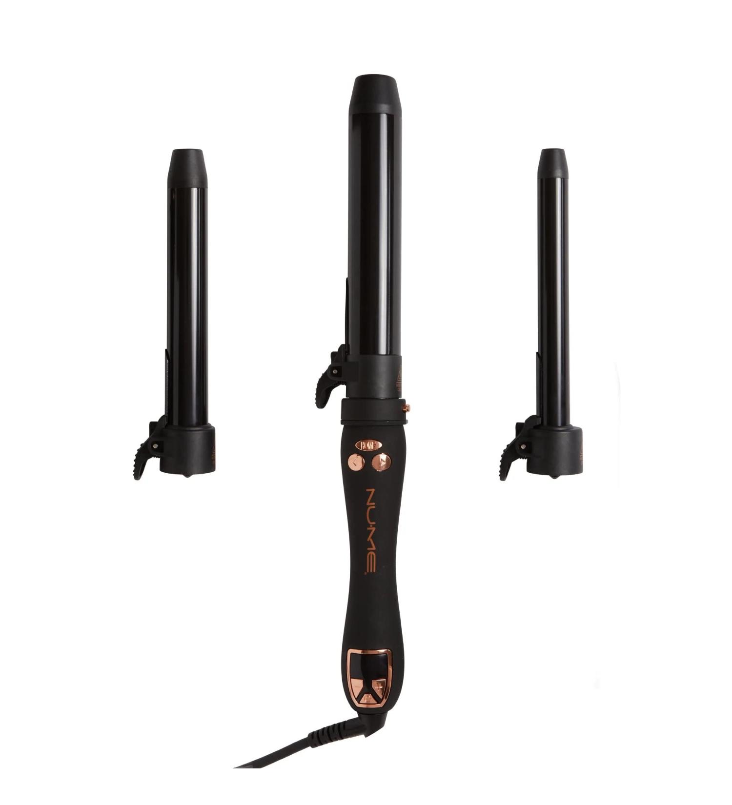 NuMe 3-in-1 Automatic Curling Iron Set | Professional Hair Curler with Interchangeable Tourmaline Ceramic Barrels for Beach Waves - Ideal for All Hair Lengths - Buy Online on SooperMarket.com